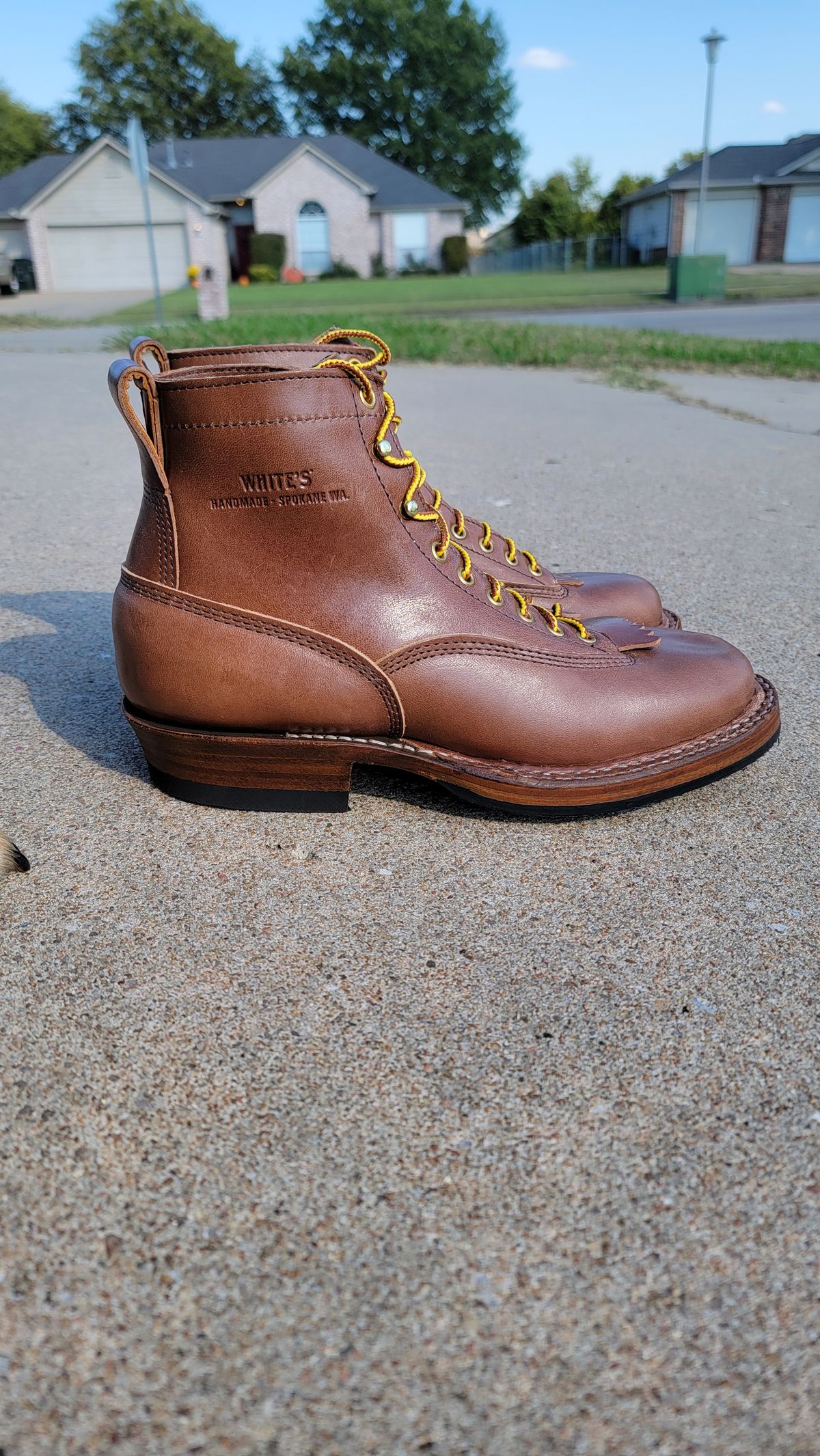 Photo by Jeppysboots on October 3, 2025 of the White's 350 Cutter in Toscanello Horsehide.