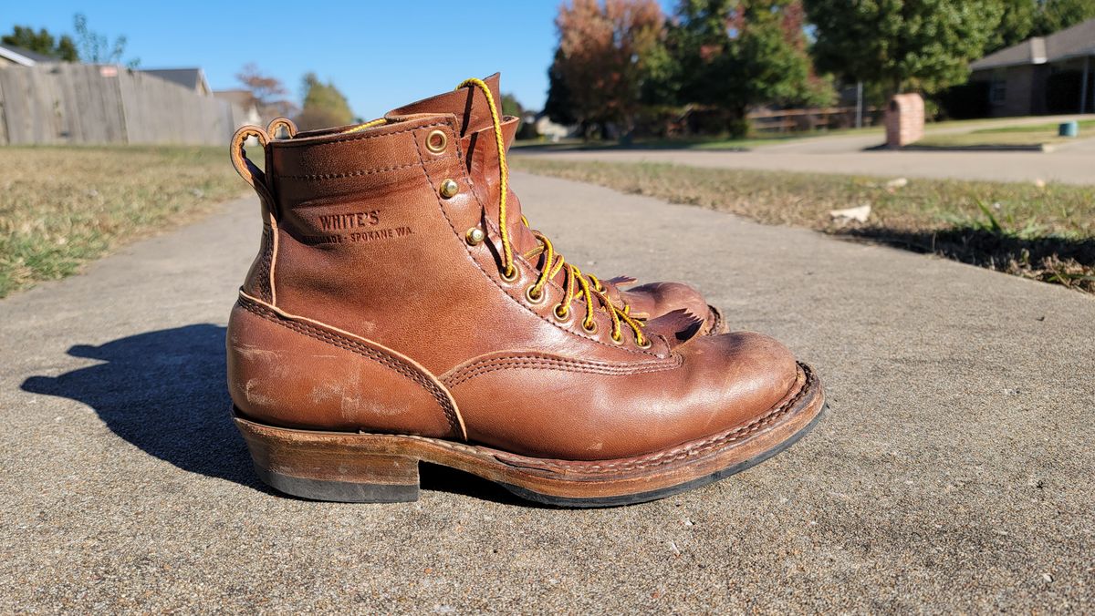 Photo by Jeppysboots on November 3, 2025 of the White's 350 Cutter in Toscanello Horsehide.