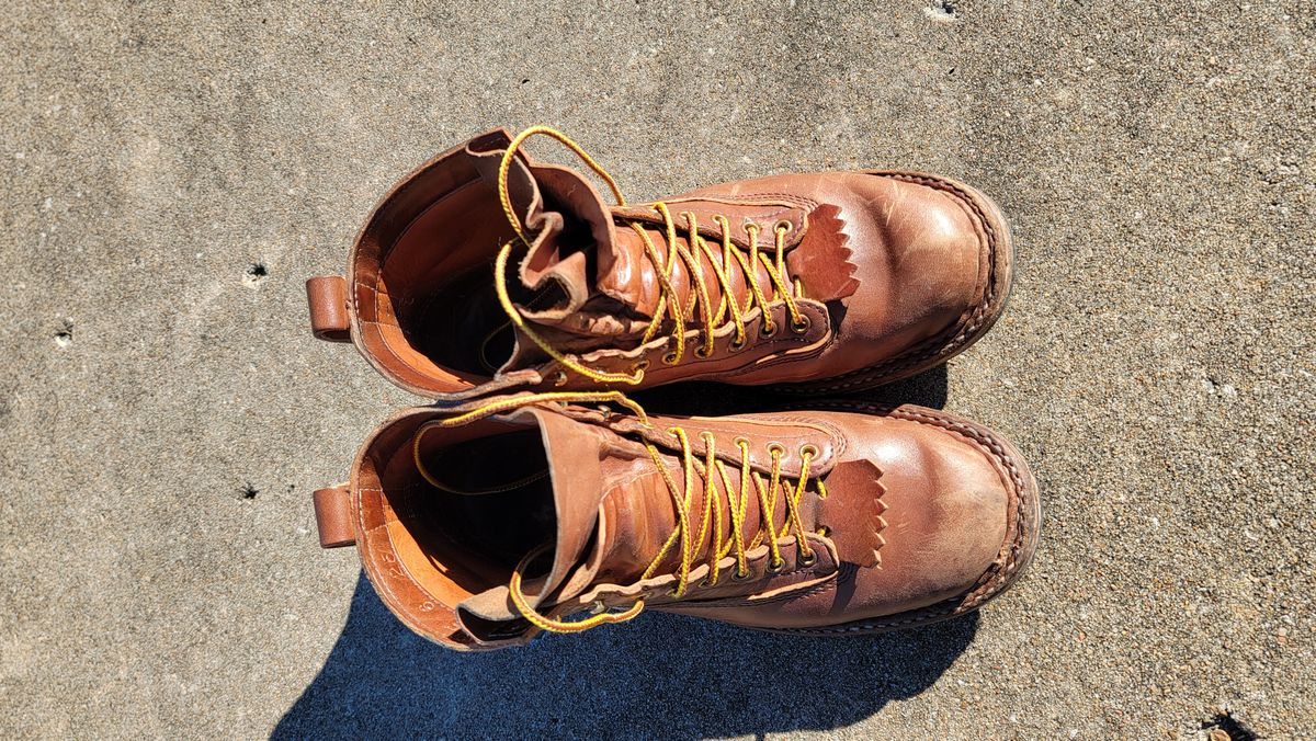 Photo by Jeppysboots on November 3, 2025 of the White's 350 Cutter in Toscanello Horsehide.
