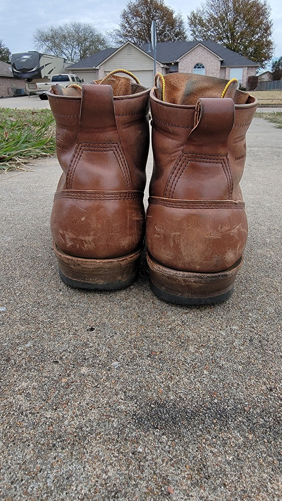 Photo by Jeppysboots on December 4, 2025 of the White's 350 Cutter in Toscanello Horsehide.