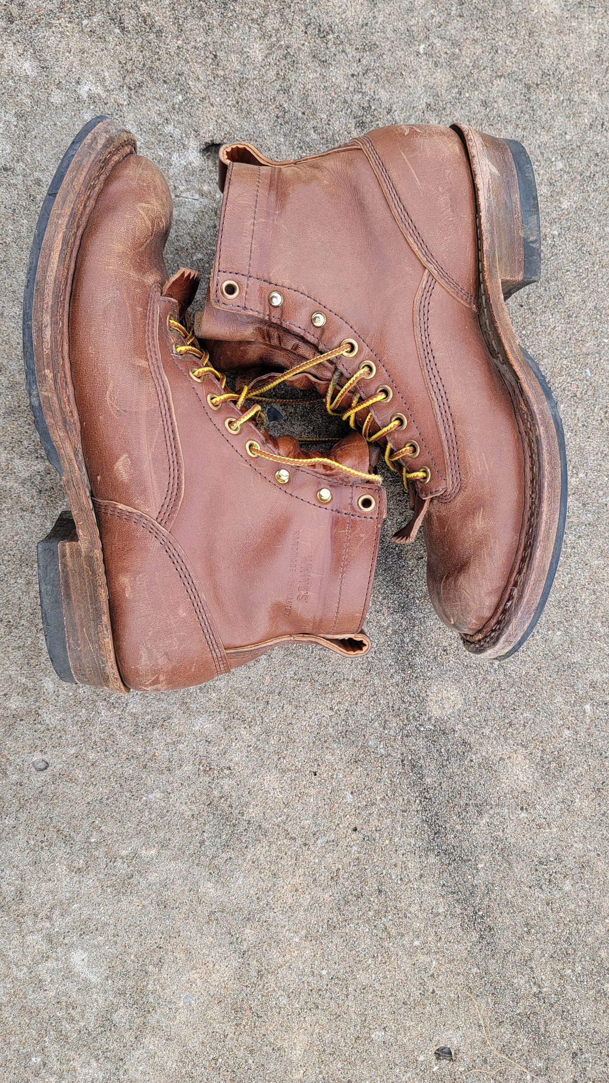 Photo by Jeppysboots on December 4, 2025 of the White's 350 Cutter in Toscanello Horsehide.