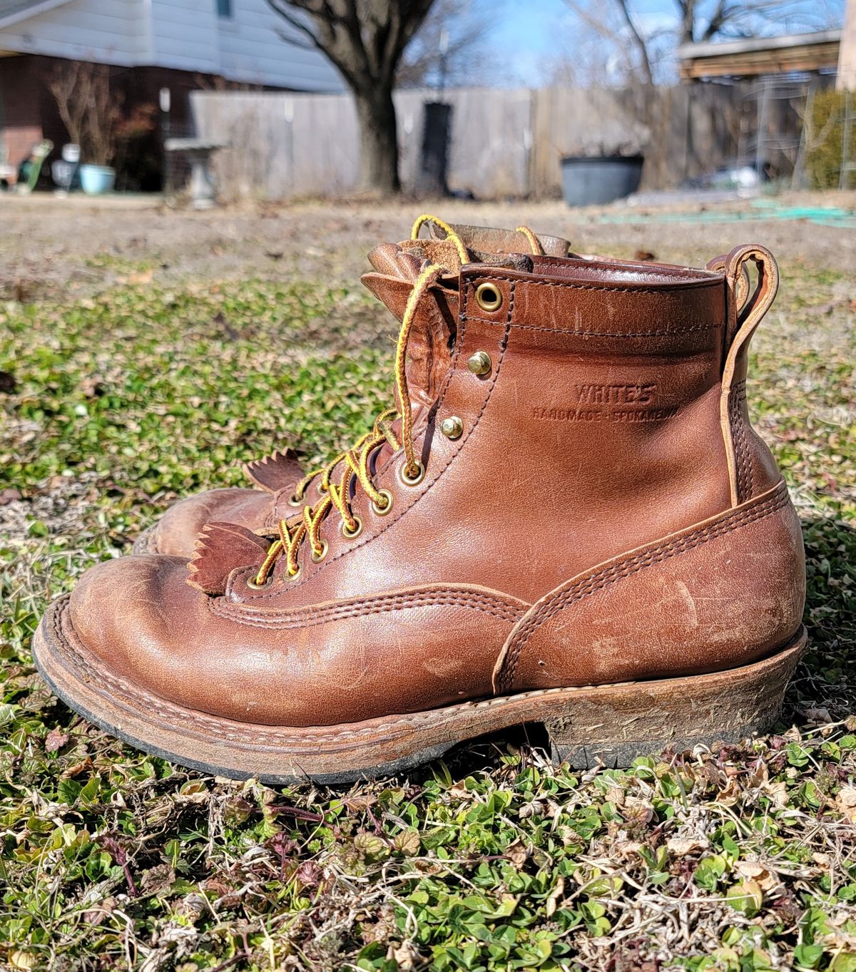 Photo by Jeppysboots on February 5, 2026 of the White's 350 Cutter in Toscanello Horsehide.