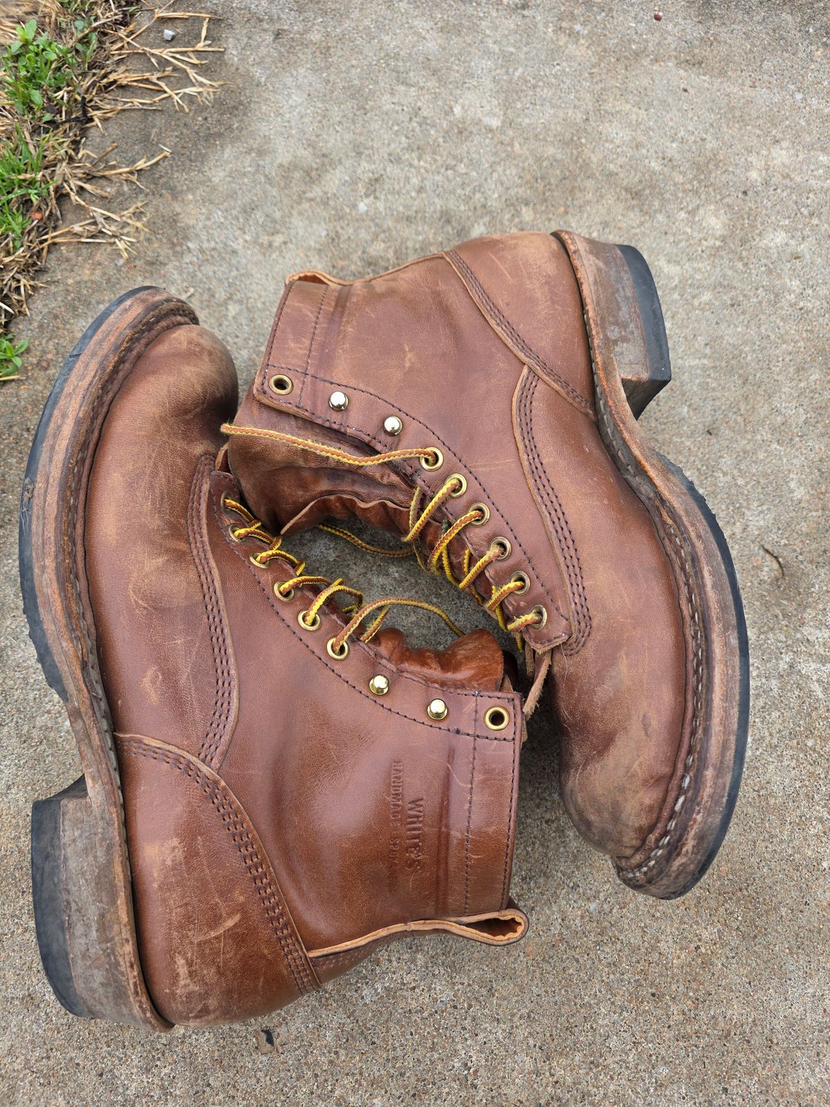 Photo by Jeppysboots on March 4, 2026 of the White's 350 Cutter in Toscanello Horsehide.