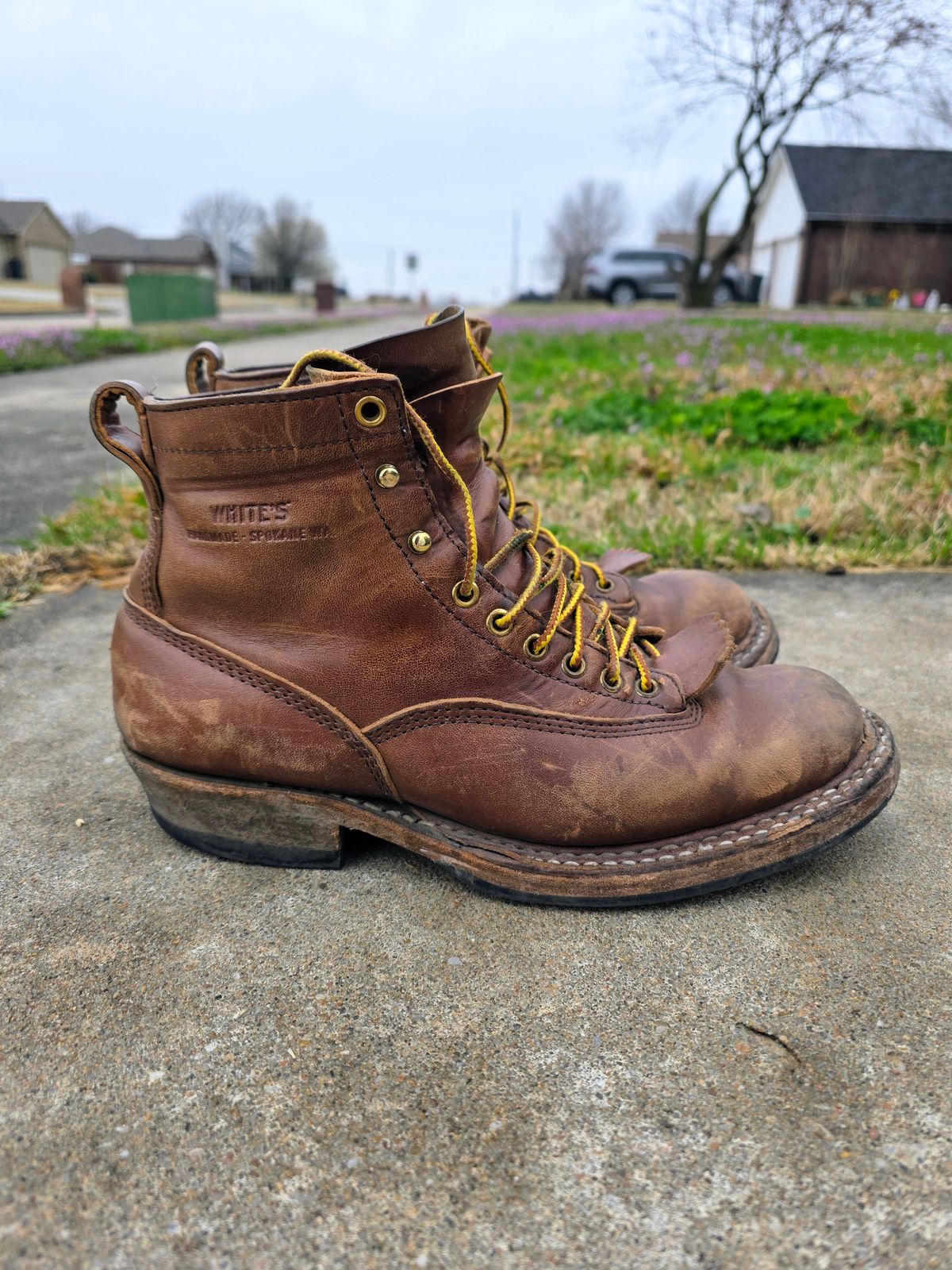 Photo by Jeppysboots on March 4, 2026 of the White's 350 Cutter in Toscanello Horsehide.