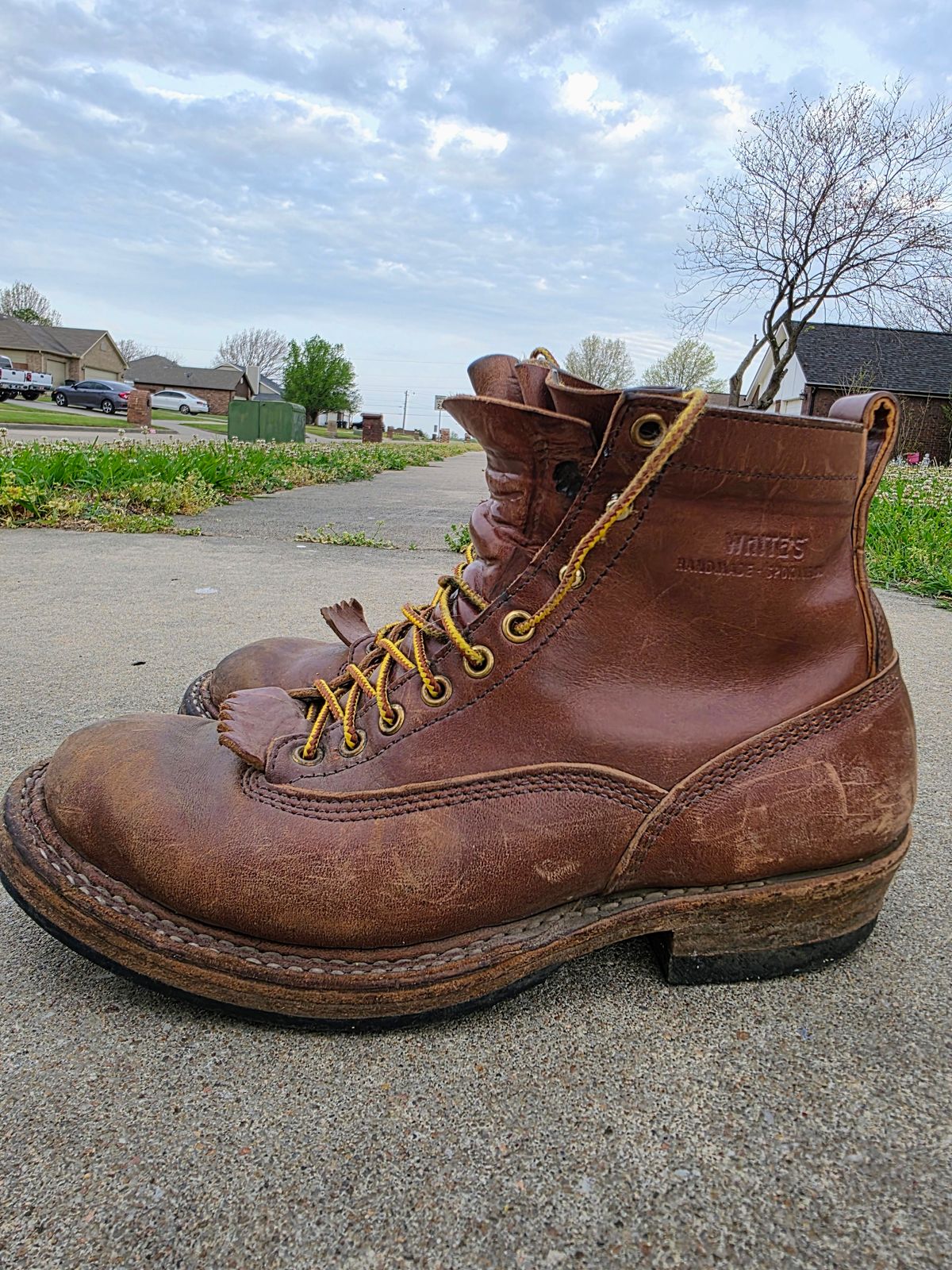 Photo by Jeppysboots on April 1, 2026 of the White's 350 Cutter in Toscanello Horsehide.