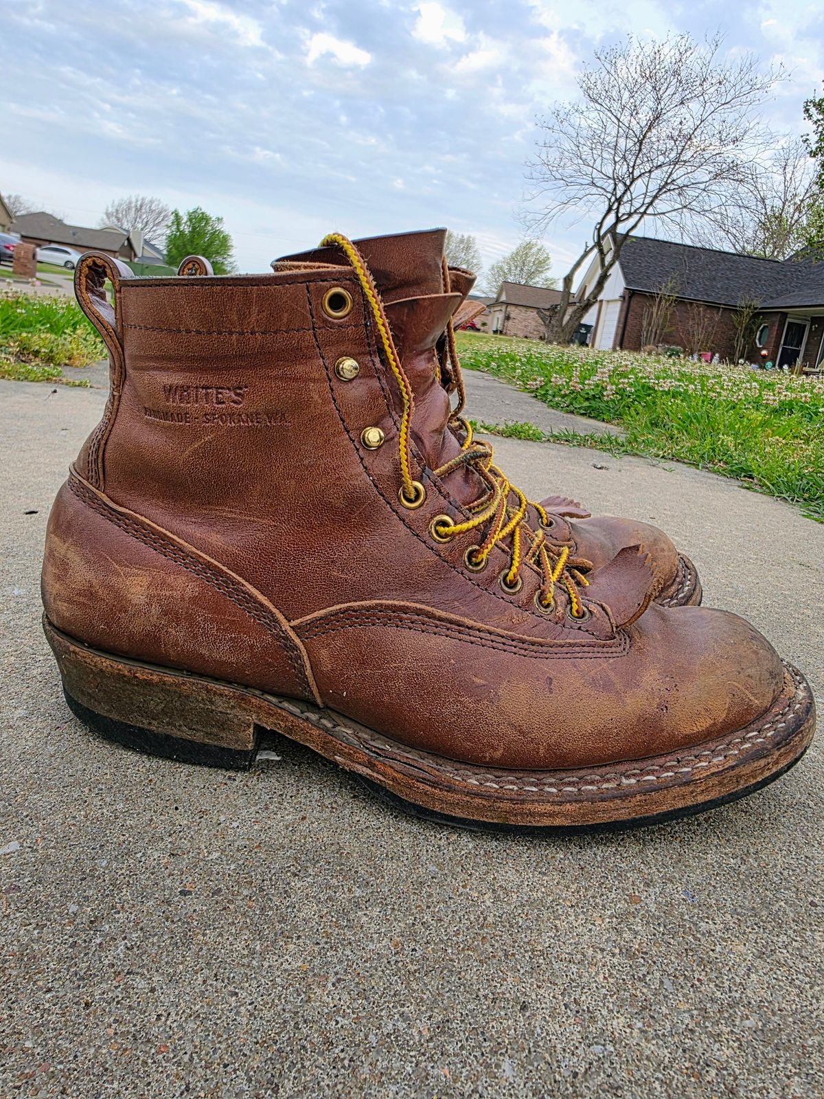 Photo by Jeppysboots on April 1, 2026 of the White's 350 Cutter in Toscanello Horsehide.