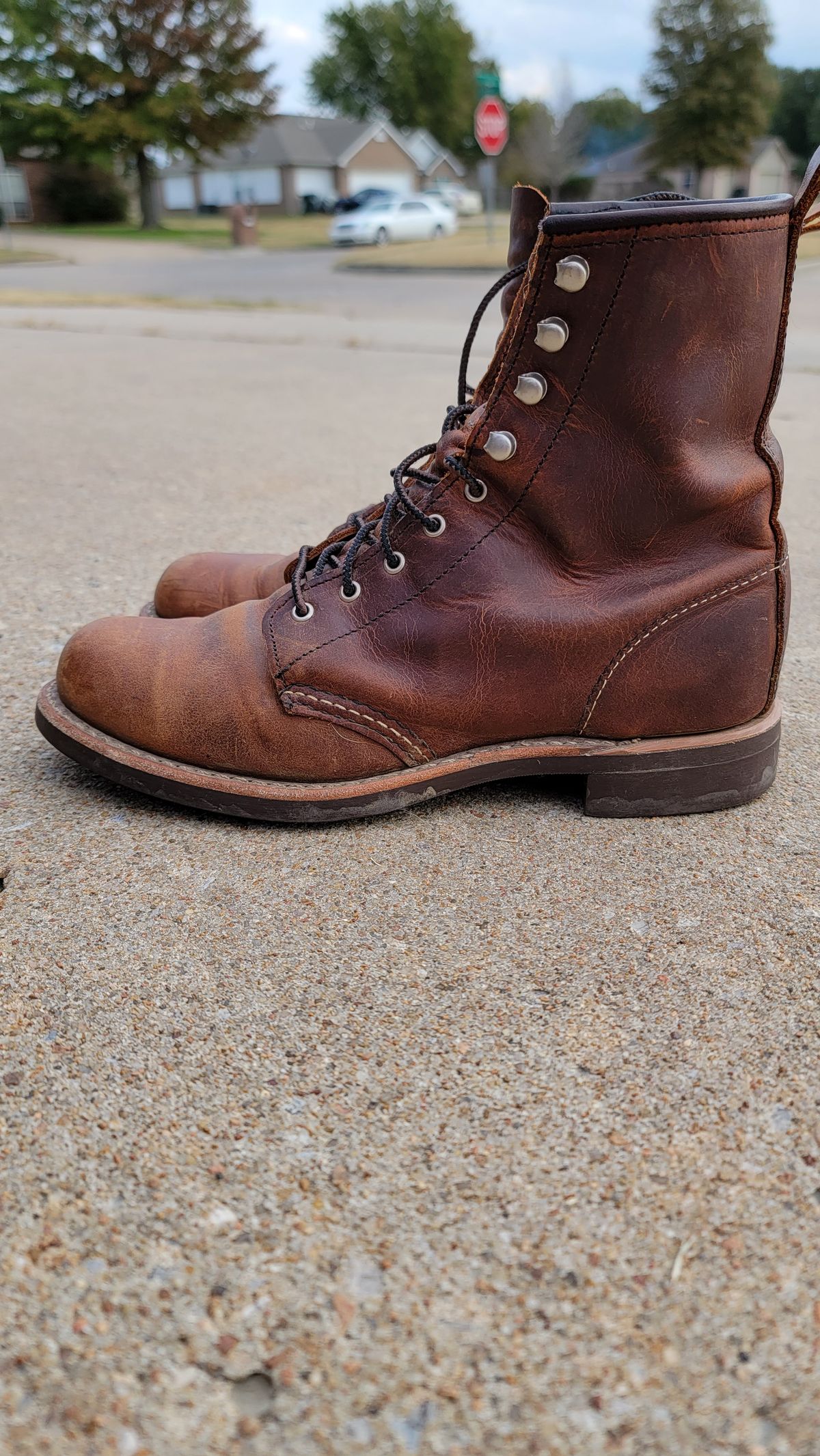 Photo by Jeppysboots on November 6, 2023 of the Red Wing Silversmith in S.B. Foot Copper Rough and Tough.
