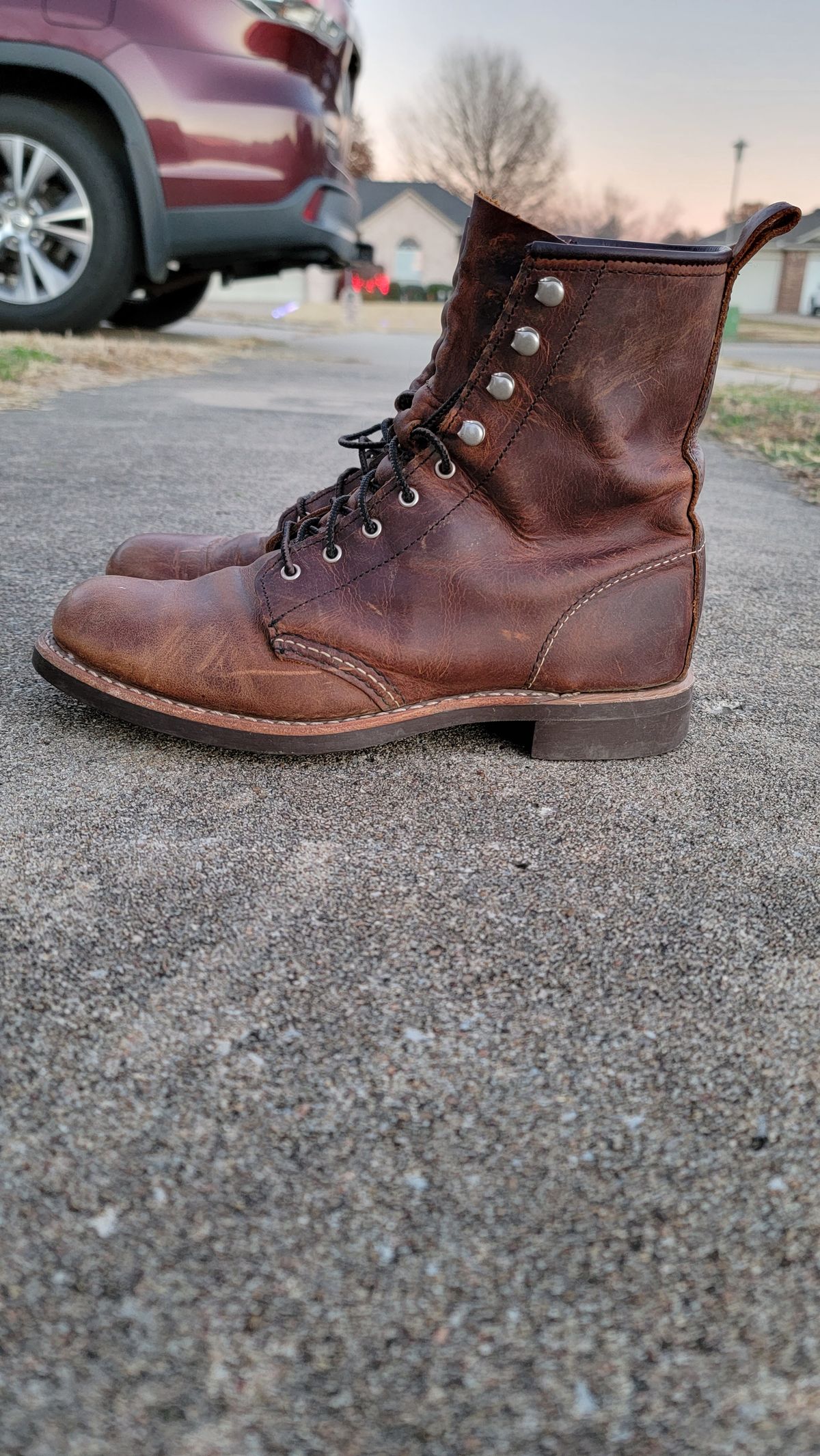 Photo by Jeppysboots on December 6, 2023 of the Red Wing Silversmith in S.B. Foot Copper Rough and Tough.