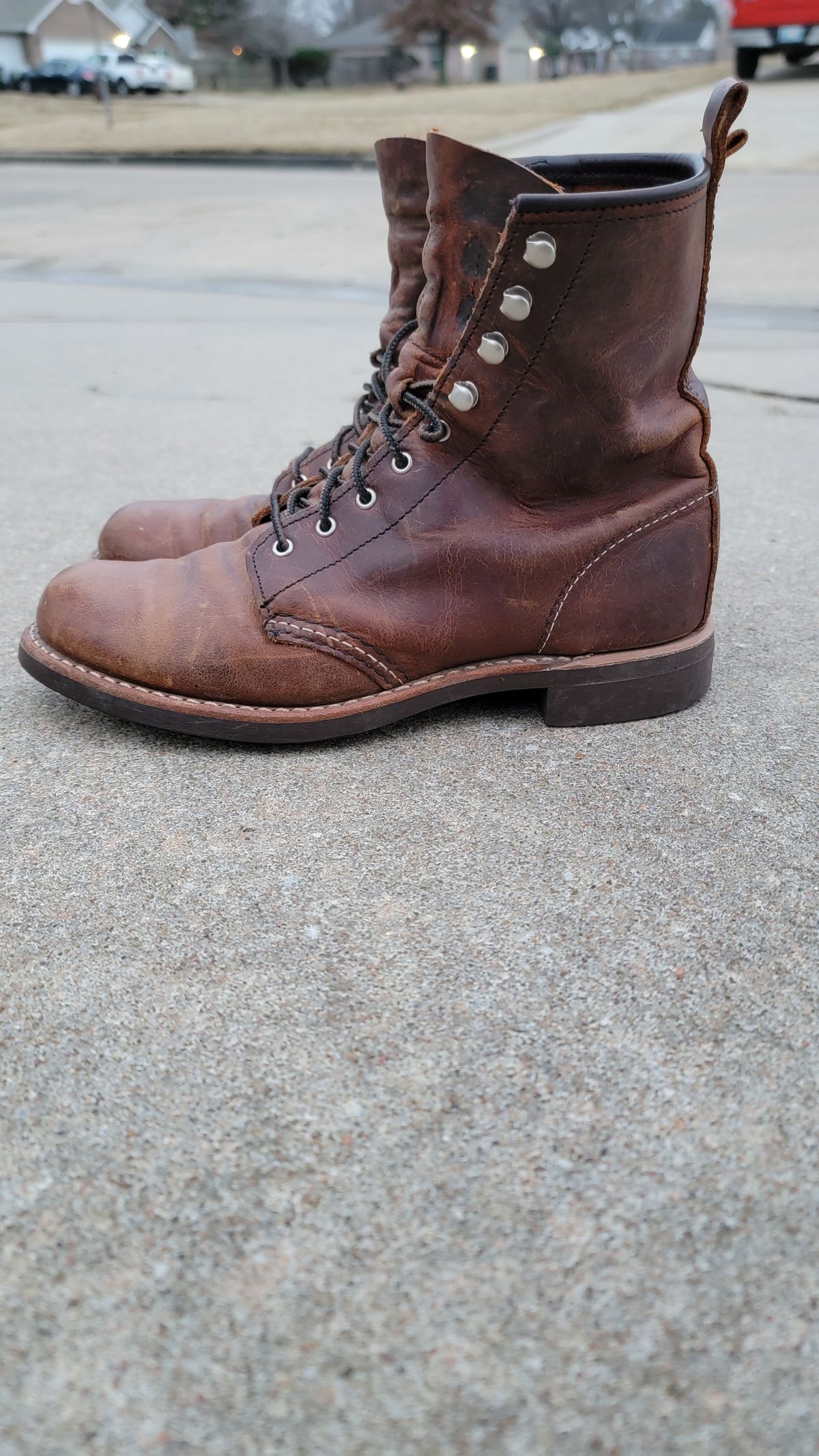 Photo by Jeppysboots on January 5, 2024 of the Red Wing Silversmith in S.B. Foot Copper Rough and Tough.