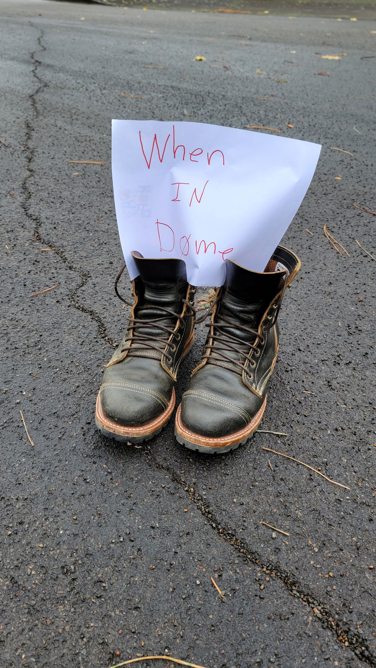 Photo by Jeppysboots on November 6, 2024 of the Truman Upland Boot in Horween Black Waxed Flesh.
