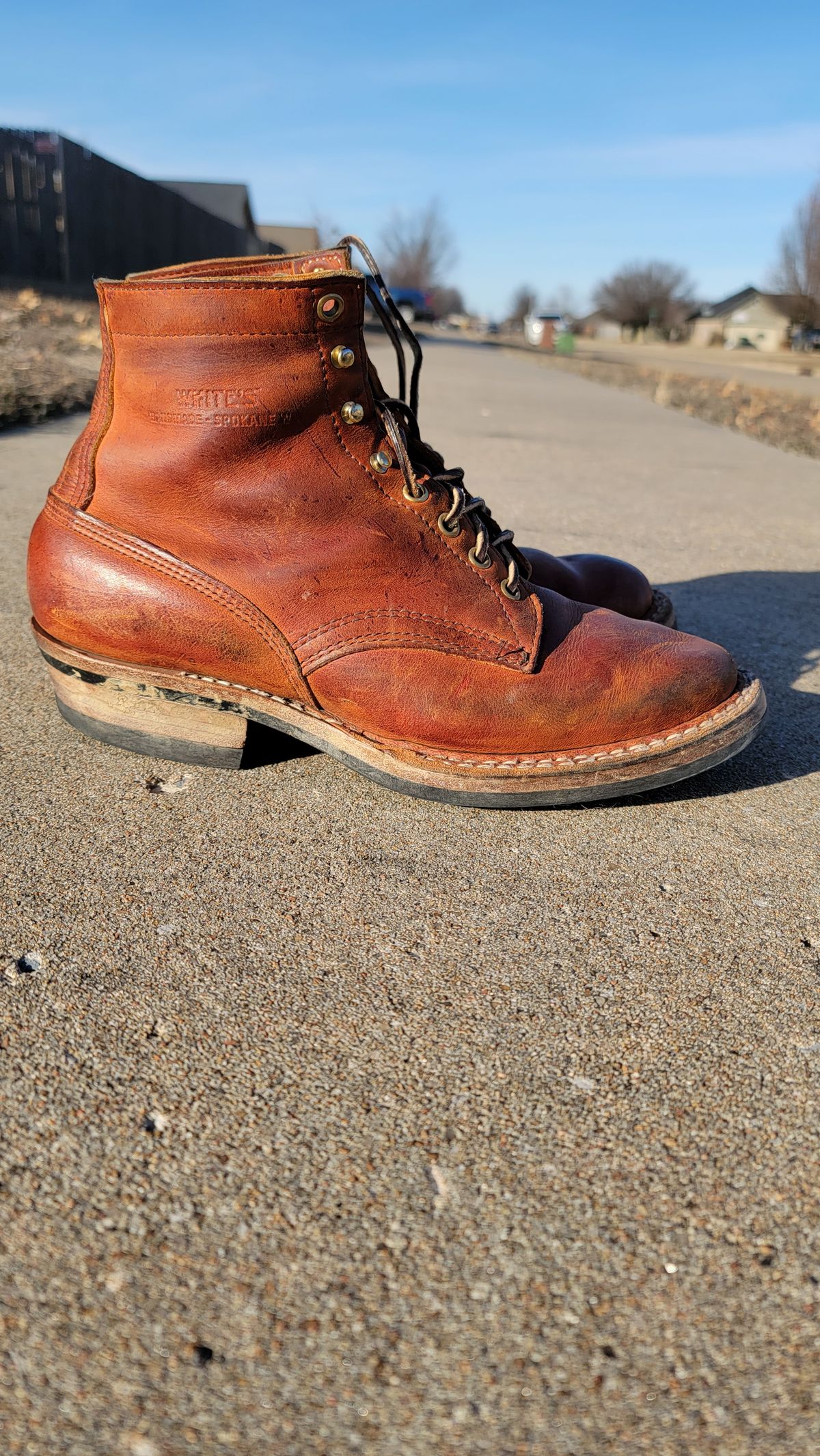 Photo by Jeppysboots on February 5, 2023 of the White's 350 Cruiser in C.F. Stead Rosewood Kudu.