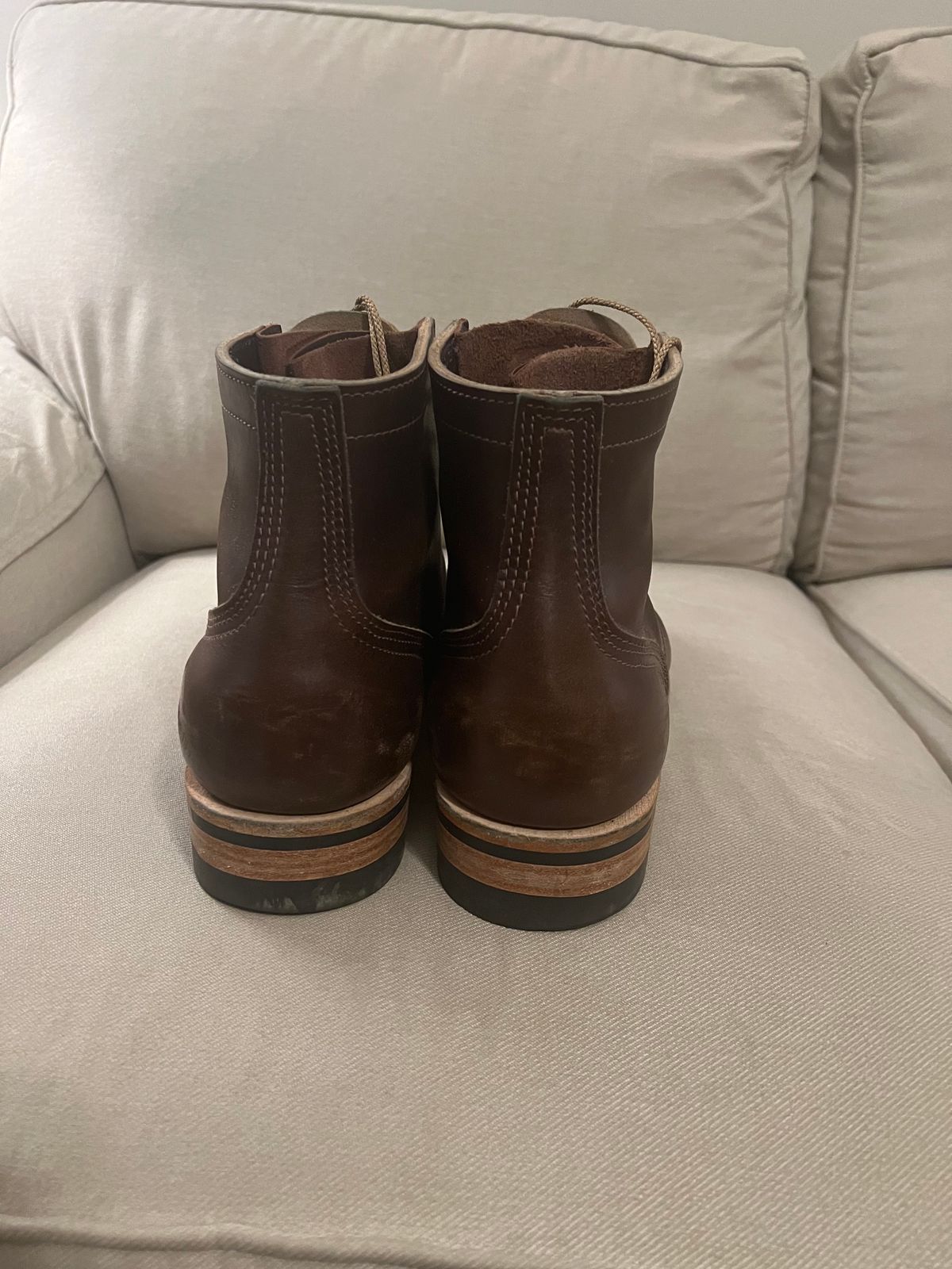 Photo by enarges on January 4, 2024 of the Nicks Americana in Horween Brown Chromexcel.