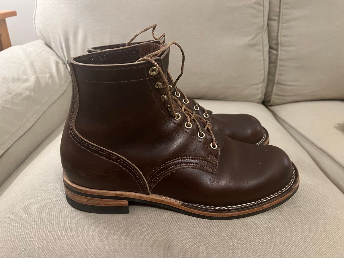 Photo by enarges on January 4, 2024 of the Nicks Americana in Horween Brown Chromexcel.