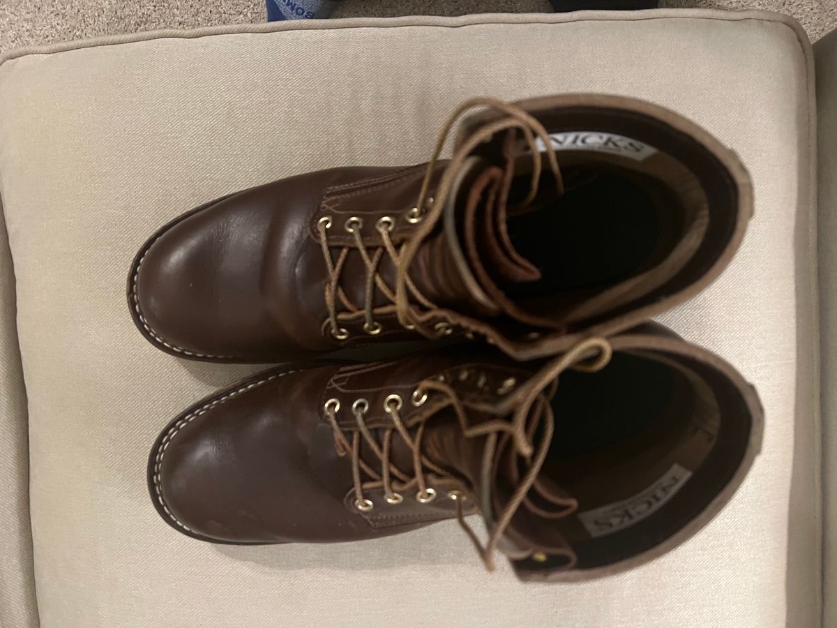 Photo by enarges on January 4, 2024 of the Nicks Americana in Horween Brown Chromexcel.