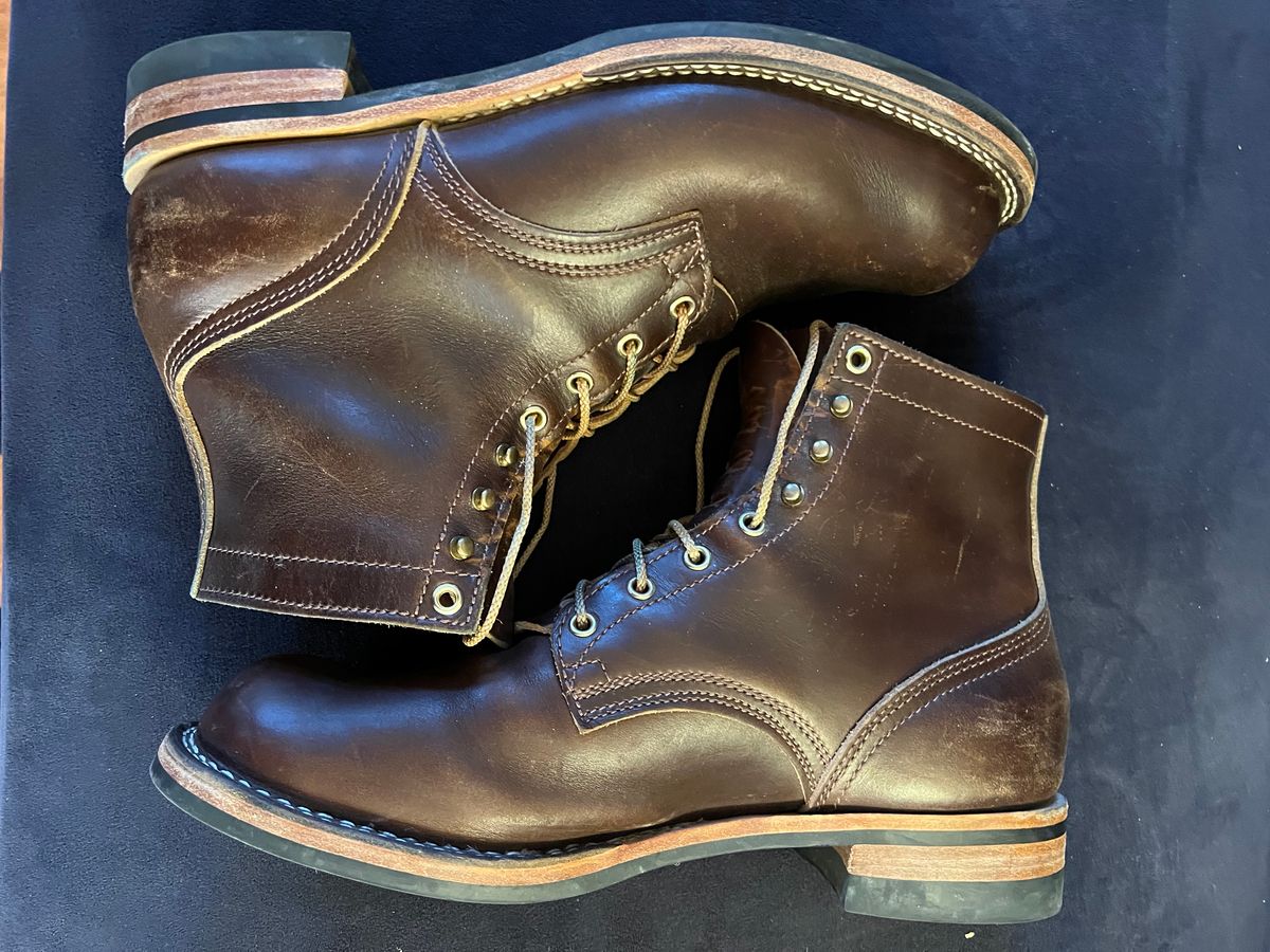 Photo by enarges on February 4, 2024 of the Nicks Americana in Horween Brown Chromexcel.