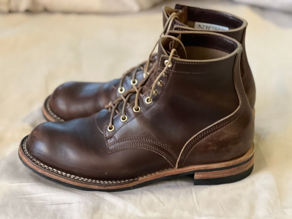 Photo by enarges on March 5, 2024 of the Nicks Americana in Horween Brown Chromexcel.