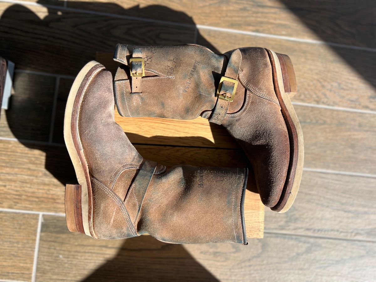 Photo by aminnix829 on November 3, 2023 of the Unsung U 22-2 Engineer Boot in Horween Natural Chromexcel Horsehide Roughout.
