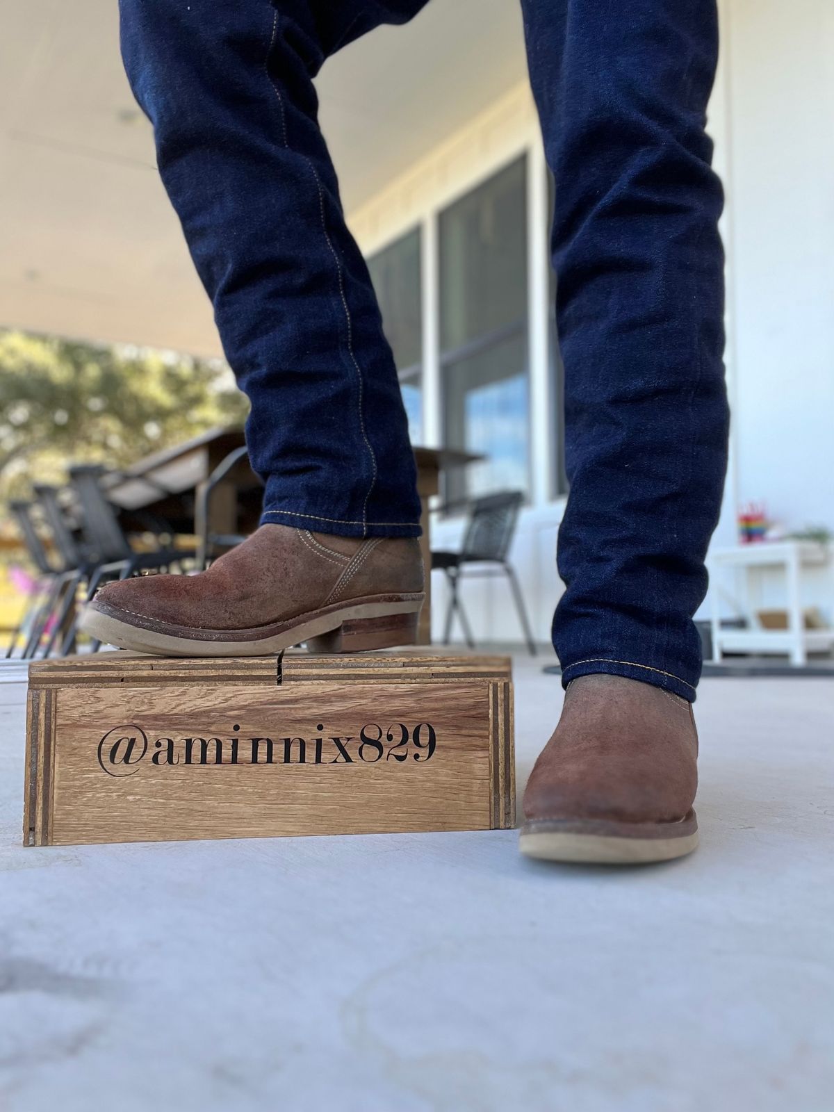 Photo by aminnix829 on December 3, 2023 of the Unsung U 22-2 Engineer Boot in Horween Natural Chromexcel Horsehide Roughout.