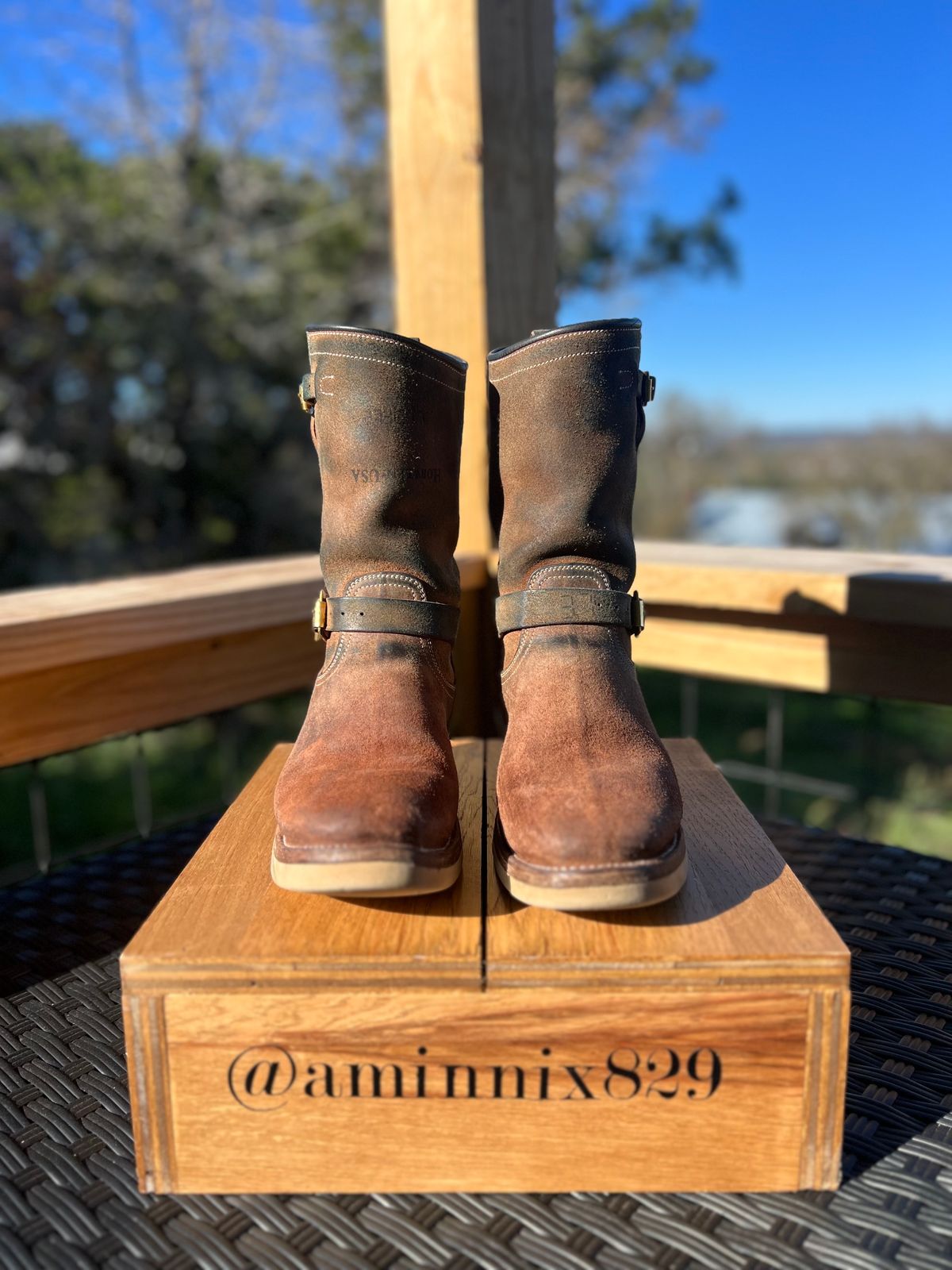 Photo by aminnix829 on December 3, 2023 of the Unsung U 22-2 Engineer Boot in Horween Natural Chromexcel Horsehide Roughout.