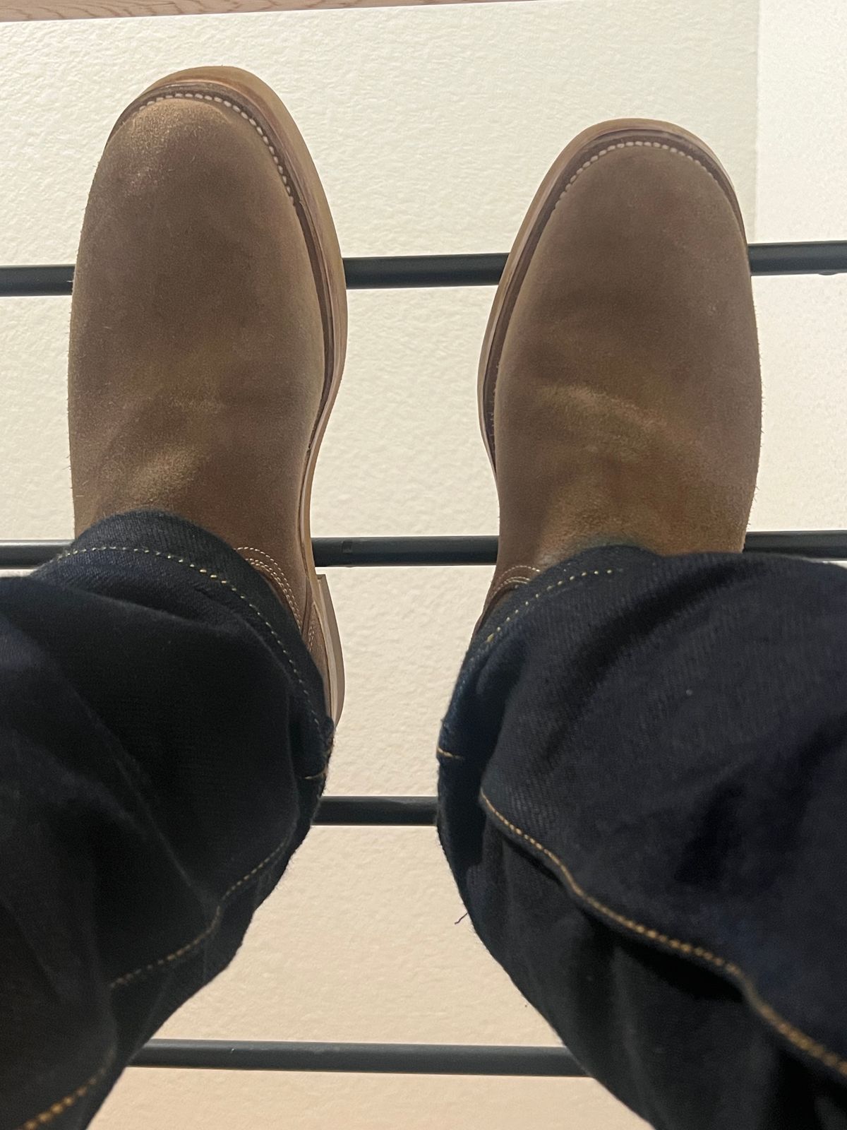 Photo by aminnix829 on January 17, 2024 of the Unsung U 22-2 Engineer Boot in Horween Natural Chromexcel Horsehide Roughout.
