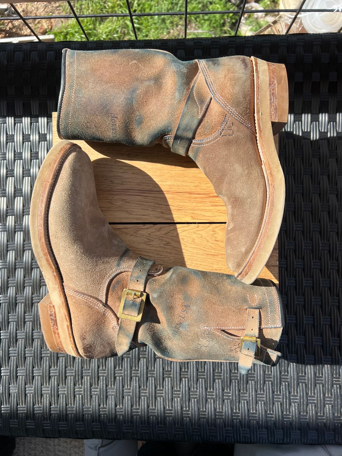 Photo by aminnix829 on February 4, 2024 of the Unsung U 22-2 Engineer Boot in Horween Natural Chromexcel Horsehide Roughout.