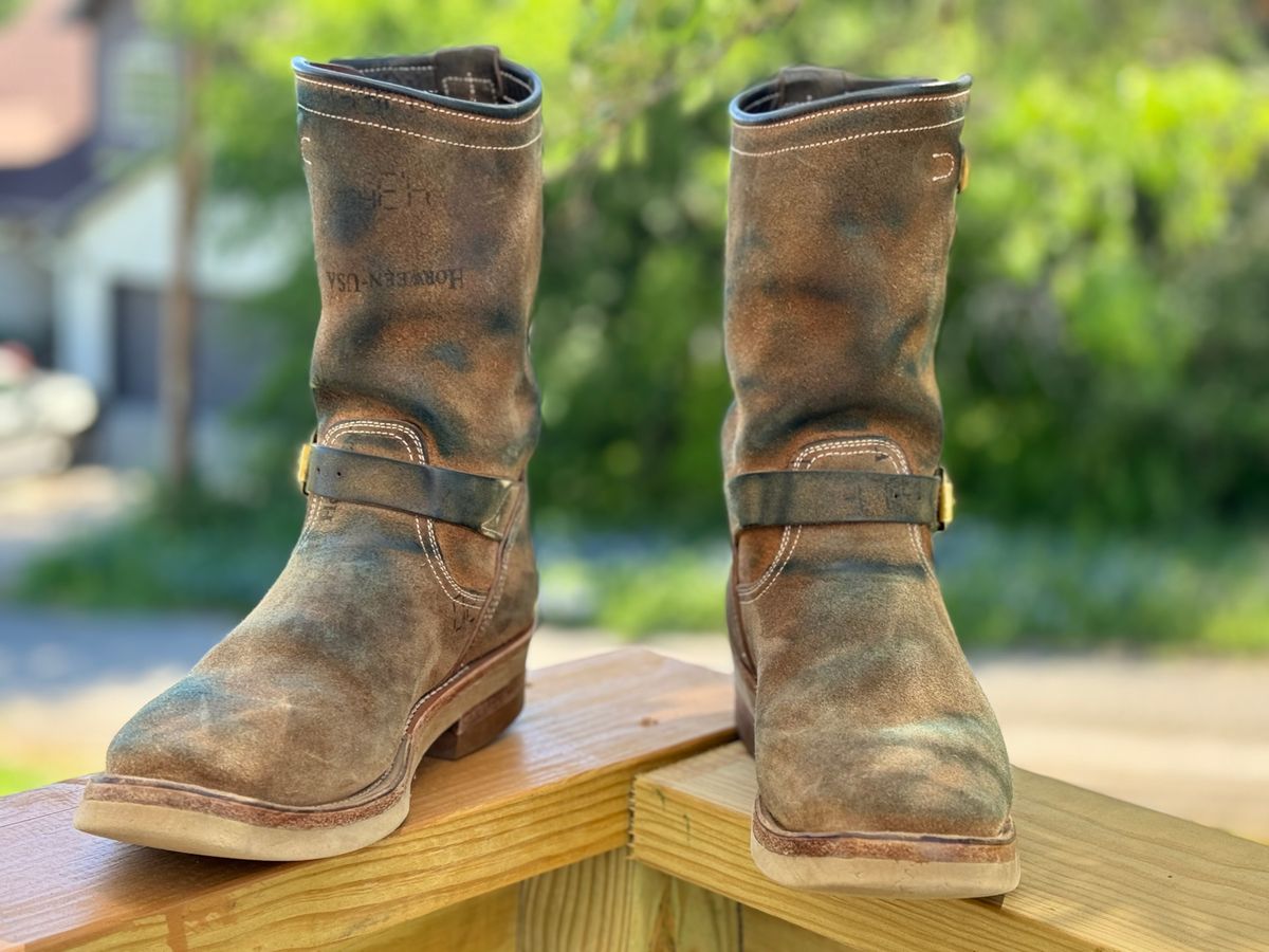 Photo by aminnix829 on April 4, 2024 of the Unsung U 22-2 Engineer Boot in Horween Natural Chromexcel Horsehide Roughout.