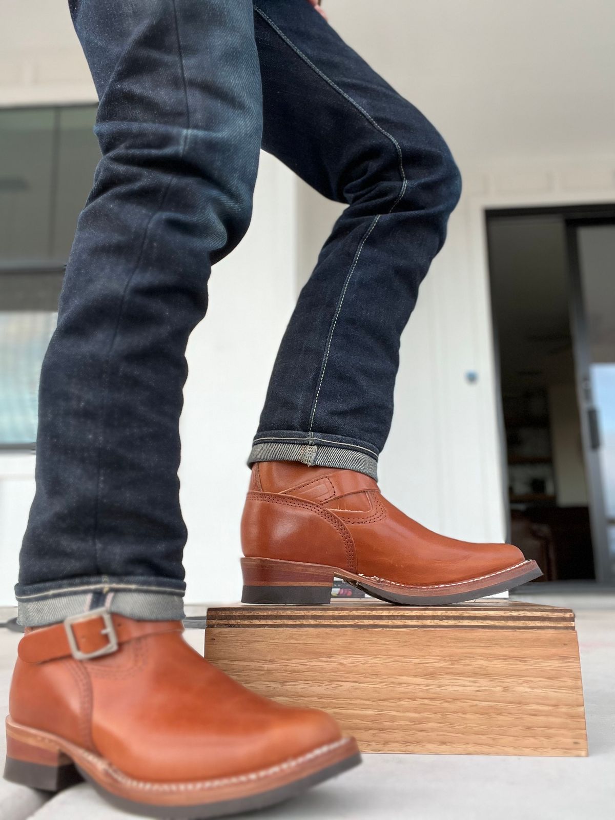 Photo by aminnix829 on October 1, 2023 of the Wesco Unknown Model in Wickett & Craig Natural Veg Tan.