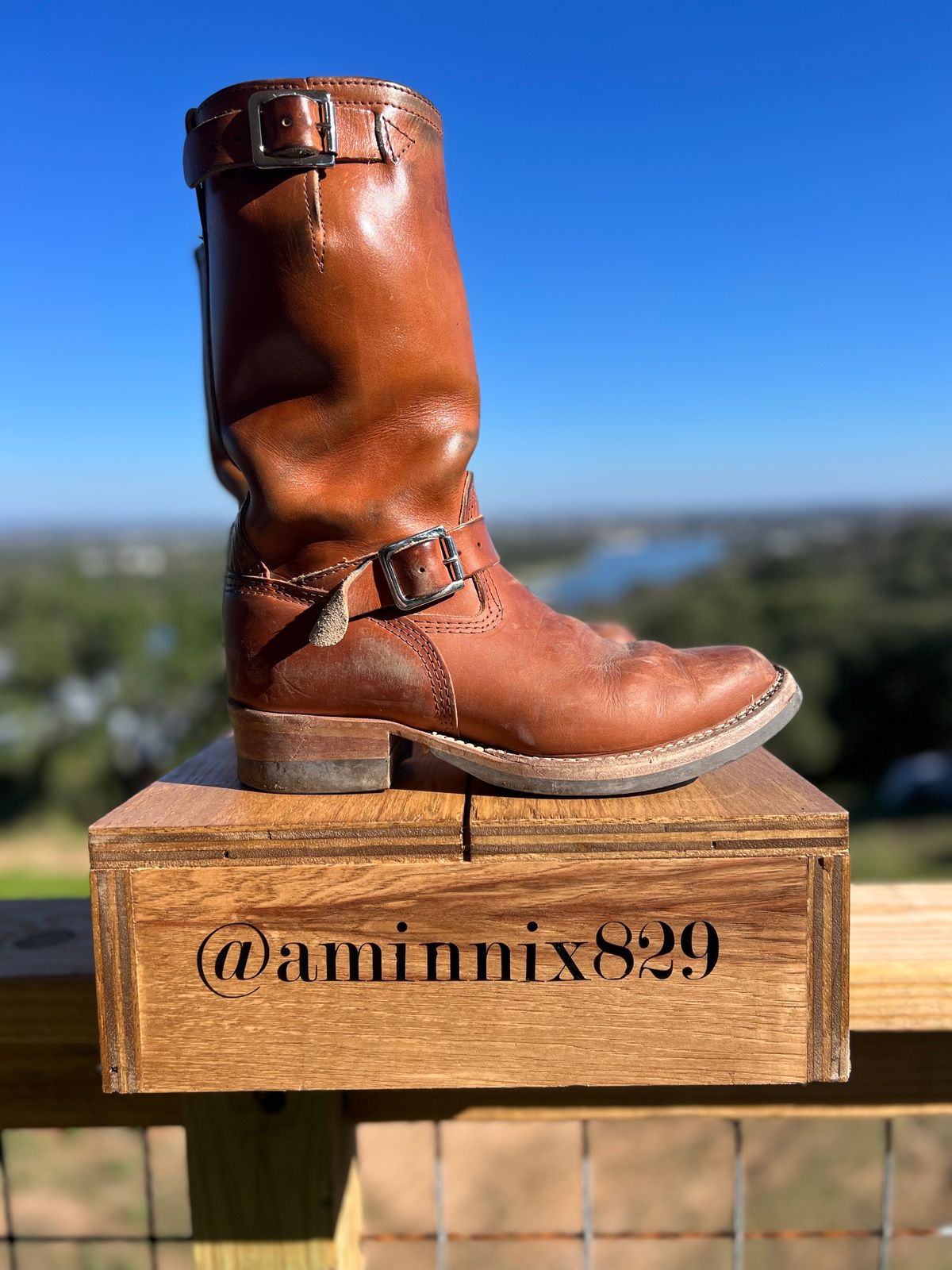 Photo by aminnix829 on November 3, 2023 of the Wesco Unknown Model in Wickett & Craig Natural Veg Tan.