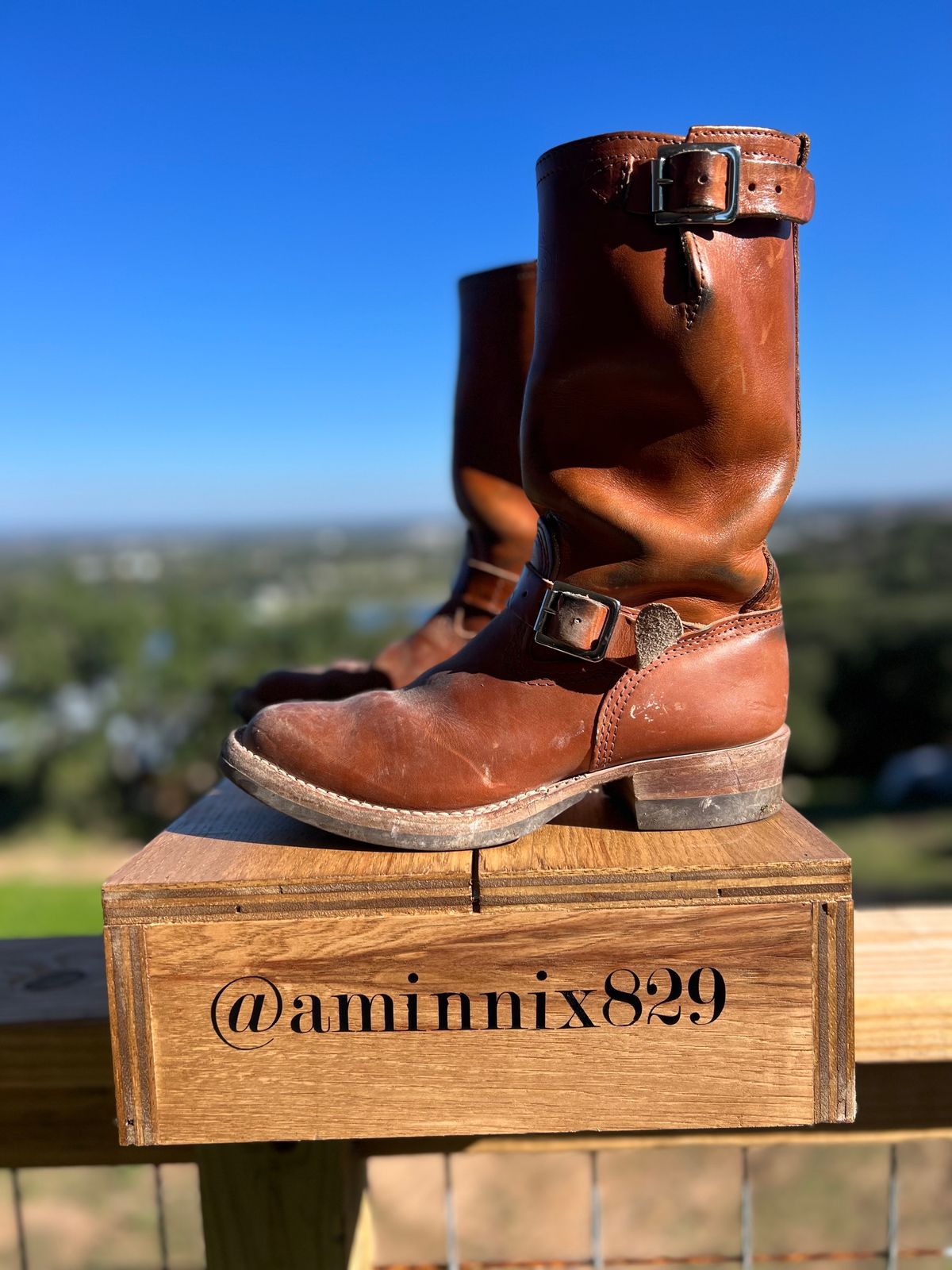 Photo by aminnix829 on November 3, 2023 of the Wesco Unknown Model in Wickett & Craig Natural Veg Tan.