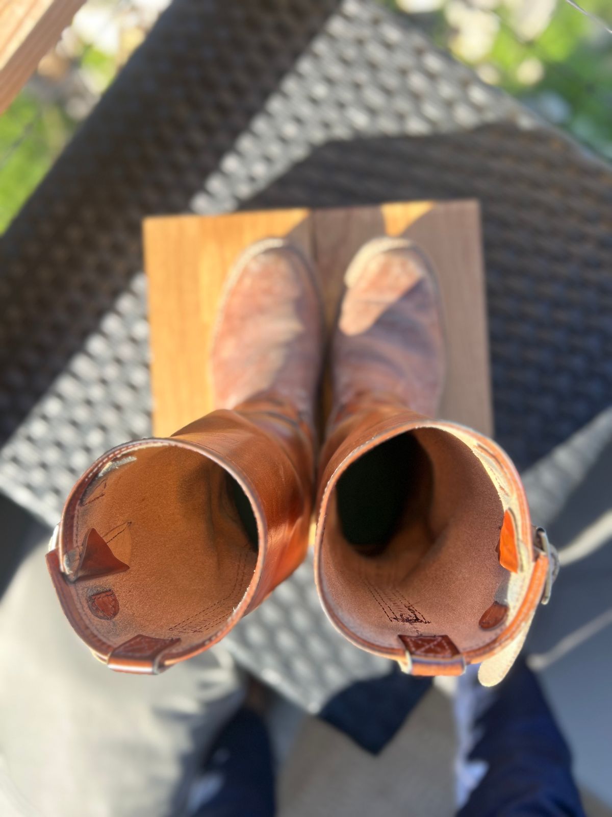 Photo by aminnix829 on December 3, 2023 of the Wesco Unknown Model in Wickett & Craig Natural Veg Tan.