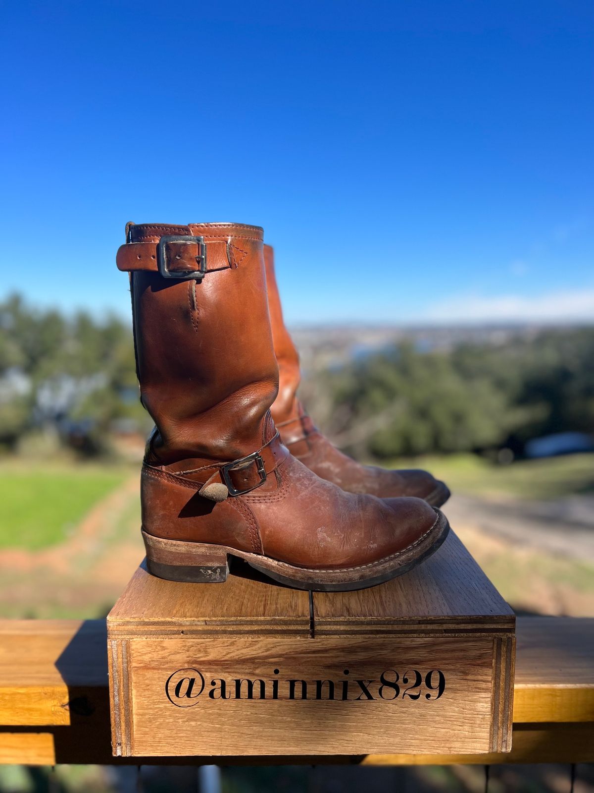 Photo by aminnix829 on January 5, 2024 of the Wesco Unknown Model in Wickett & Craig Natural Veg Tan.