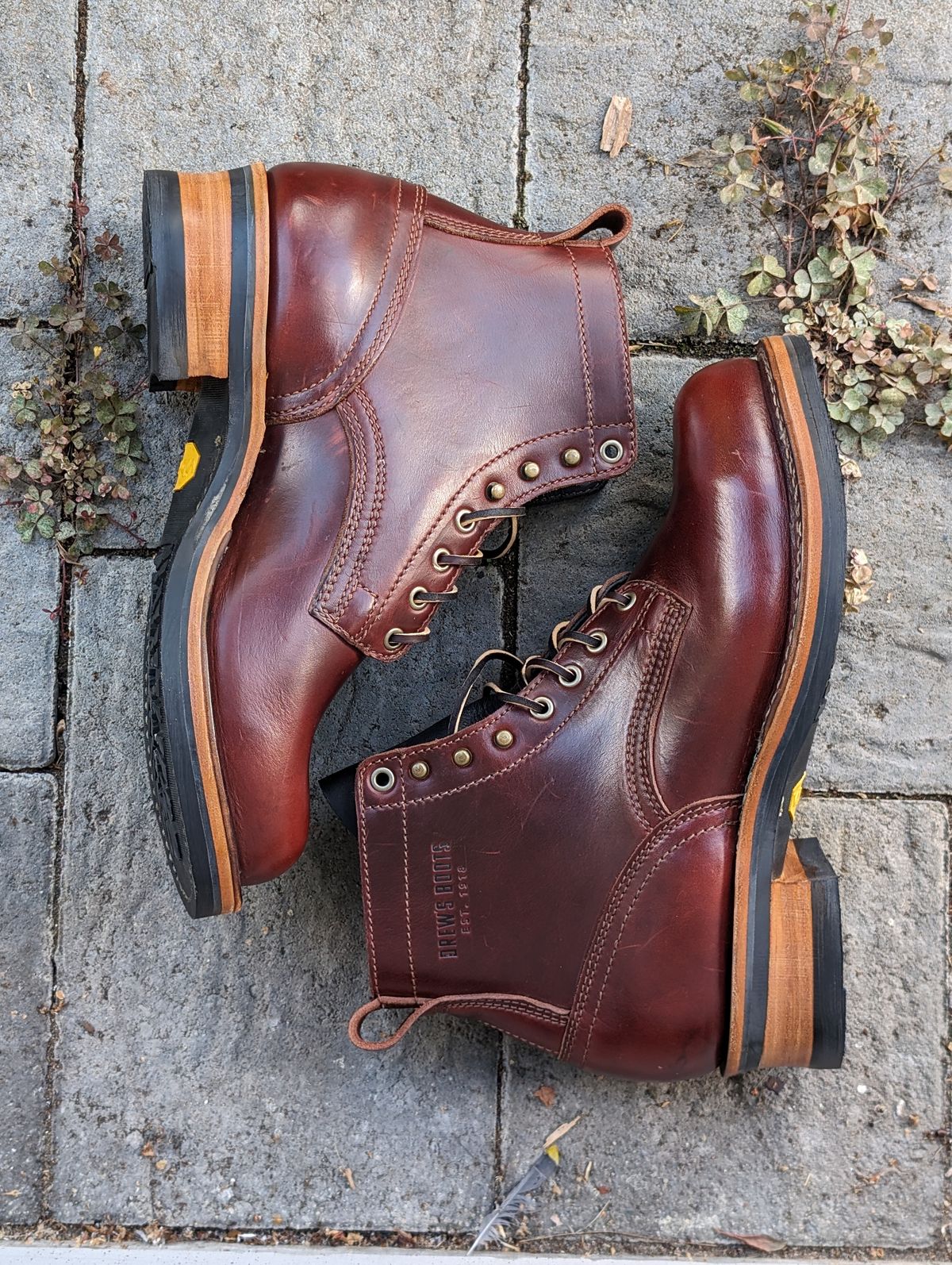 Photo by CanardGris on November 2, 2023 of the Drew's Boots 6-Inch Contractor in Rogue Smooth.