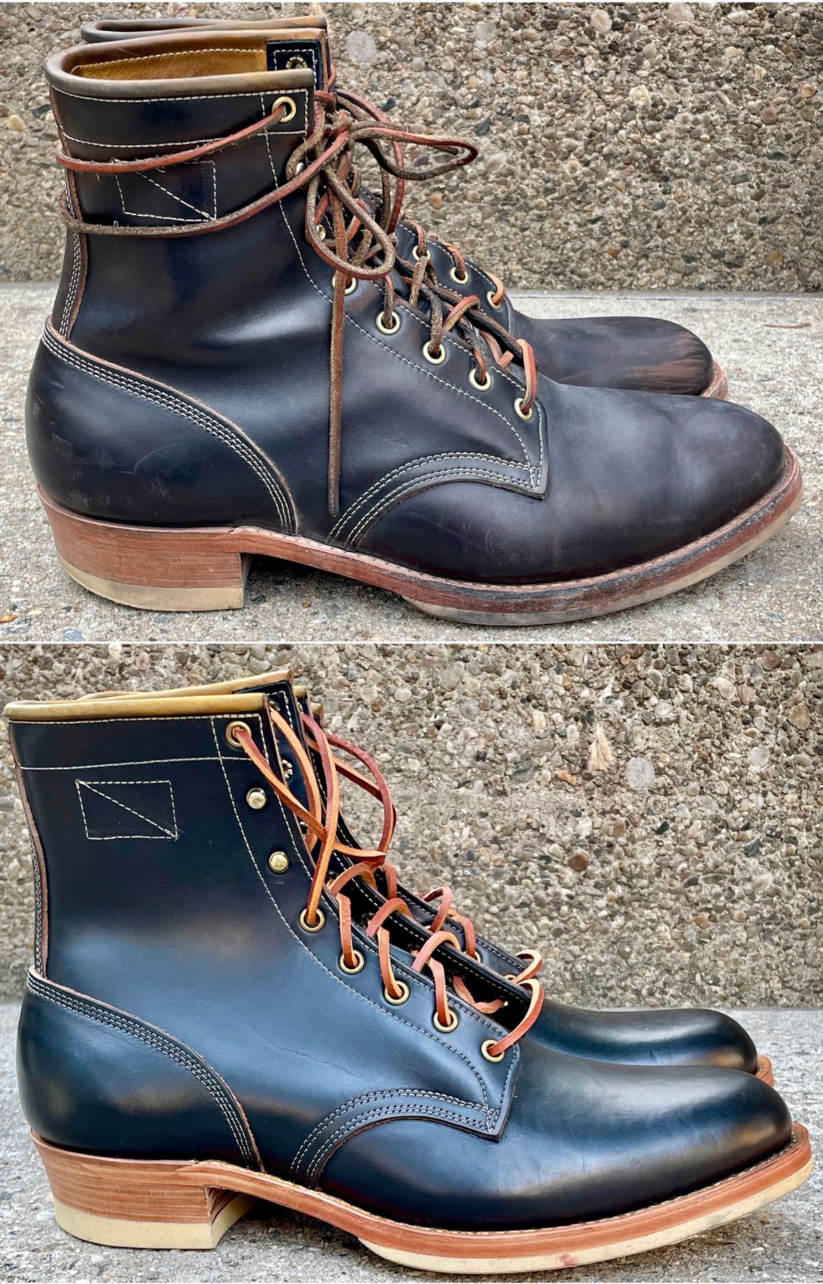 Photo by solestandcool on December 4, 2024 of the Role Club Underdogs in Shinki Hand-Finished Black Horsehide.