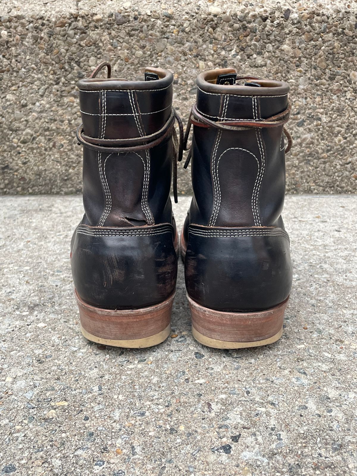 Photo by solestandcool on January 1, 2025 of the Role Club Underdogs in Shinki Hand-Finished Black Horsehide.