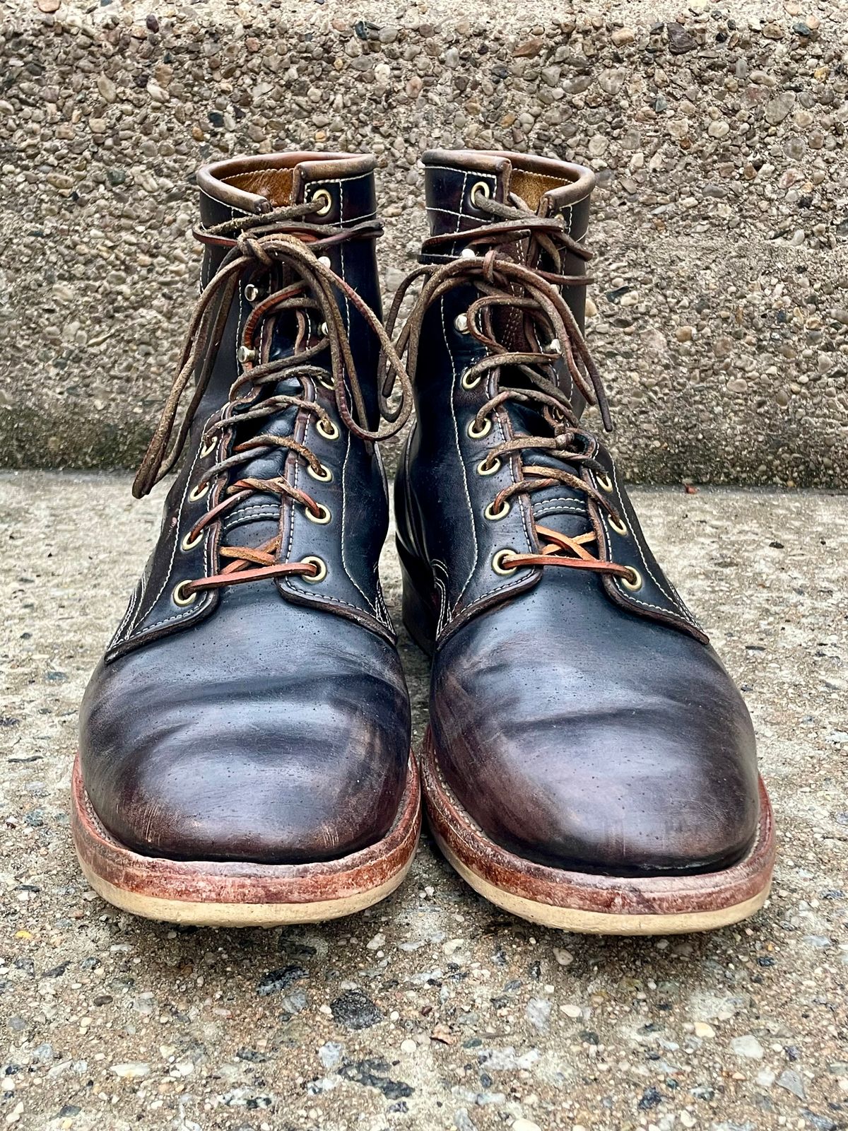 Photo by solestandcool on April 5, 2025 of the Role Club Underdogs in Shinki Hand-Finished Black Horsehide.