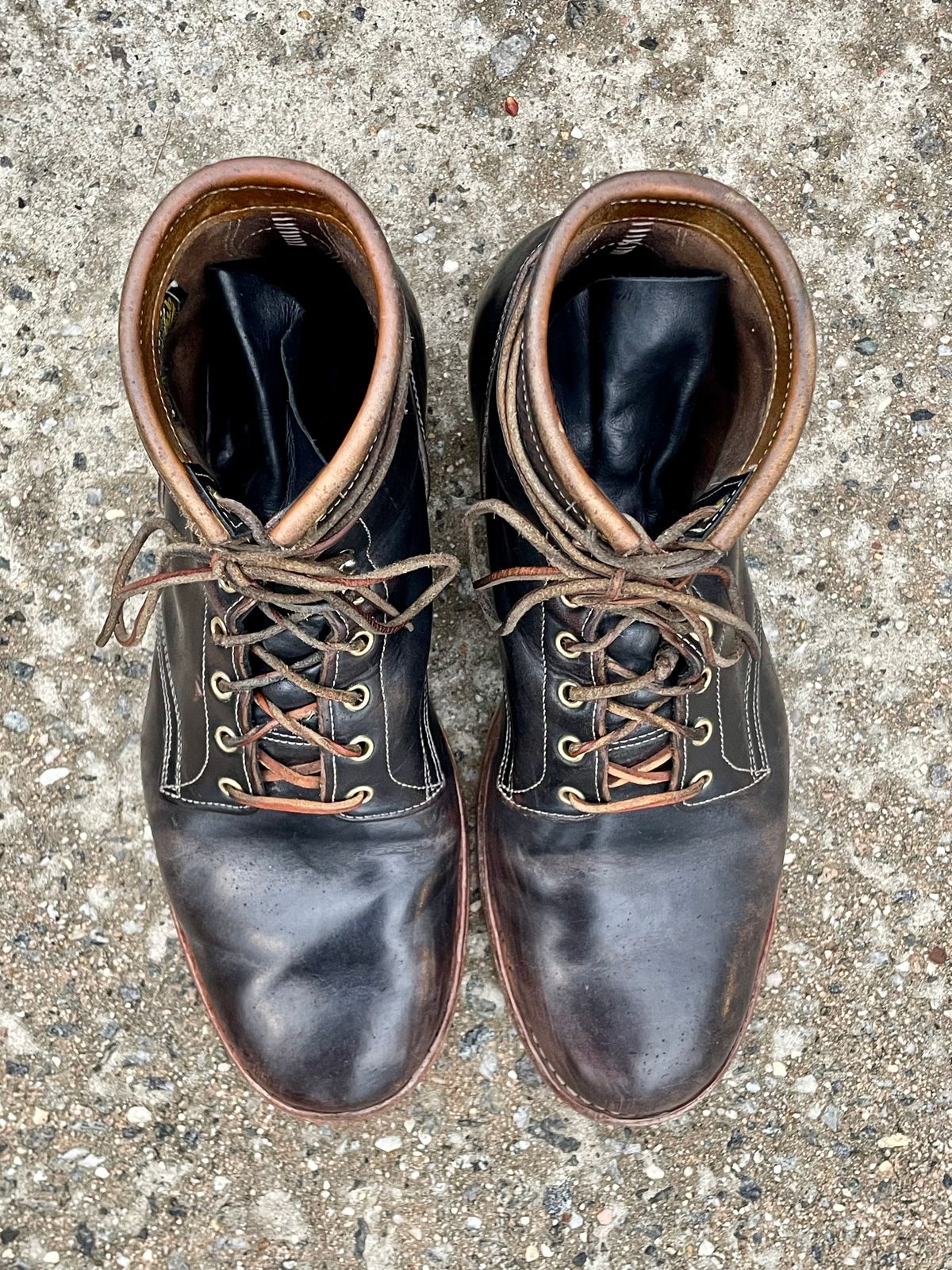 Photo by solestandcool on April 5, 2025 of the Role Club Underdogs in Shinki Hand-Finished Black Horsehide.