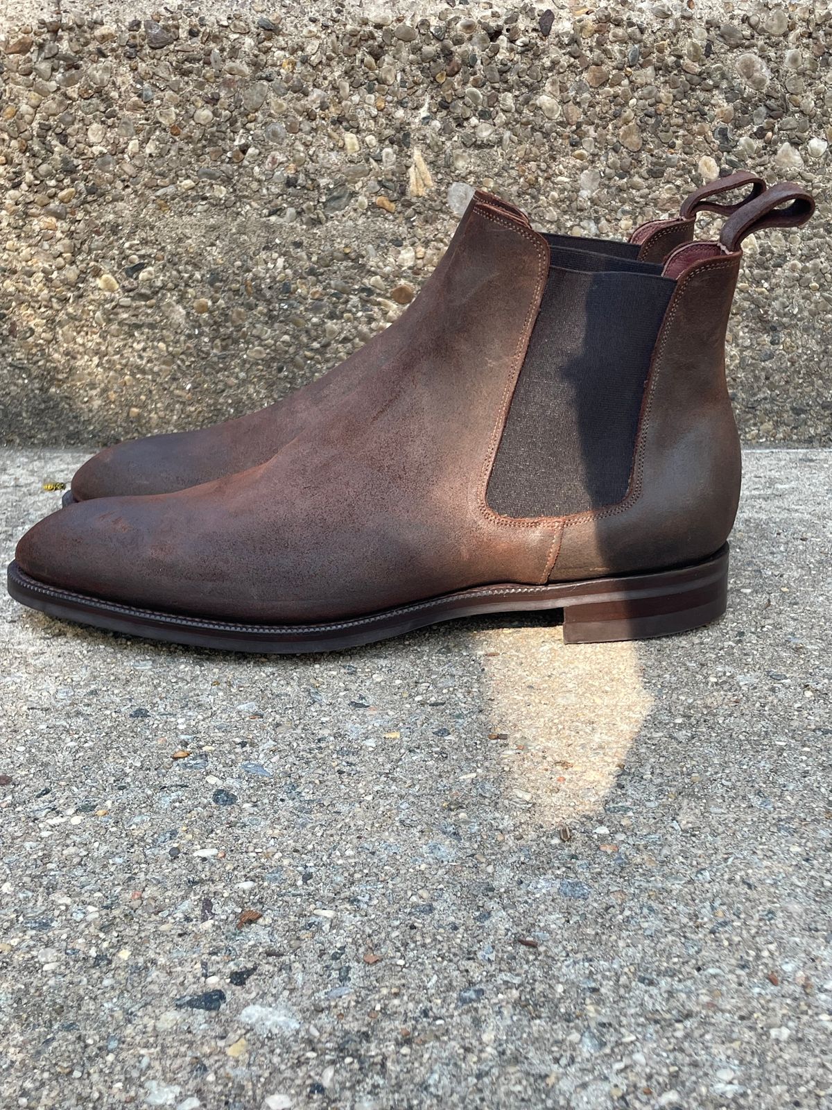 Photo by solestandcool on October 1, 2025 of the Edward Green Govan in Iron Waxed Suede.