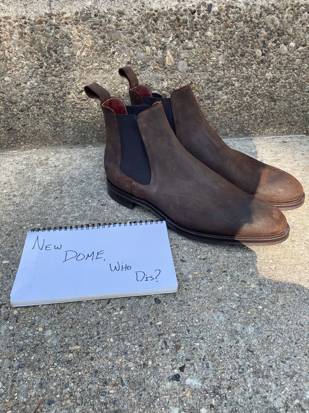Photo by solestandcool on October 1, 2025 of the Edward Green Govan in Iron Waxed Suede.