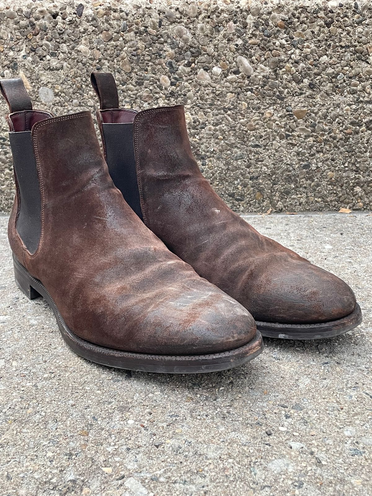 Photo by solestandcool on November 3, 2025 of the Edward Green Govan in Iron Waxed Suede.