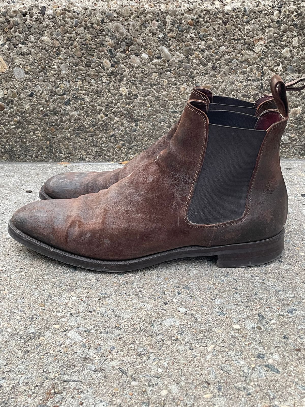 Photo by solestandcool on November 3, 2025 of the Edward Green Govan in Iron Waxed Suede.