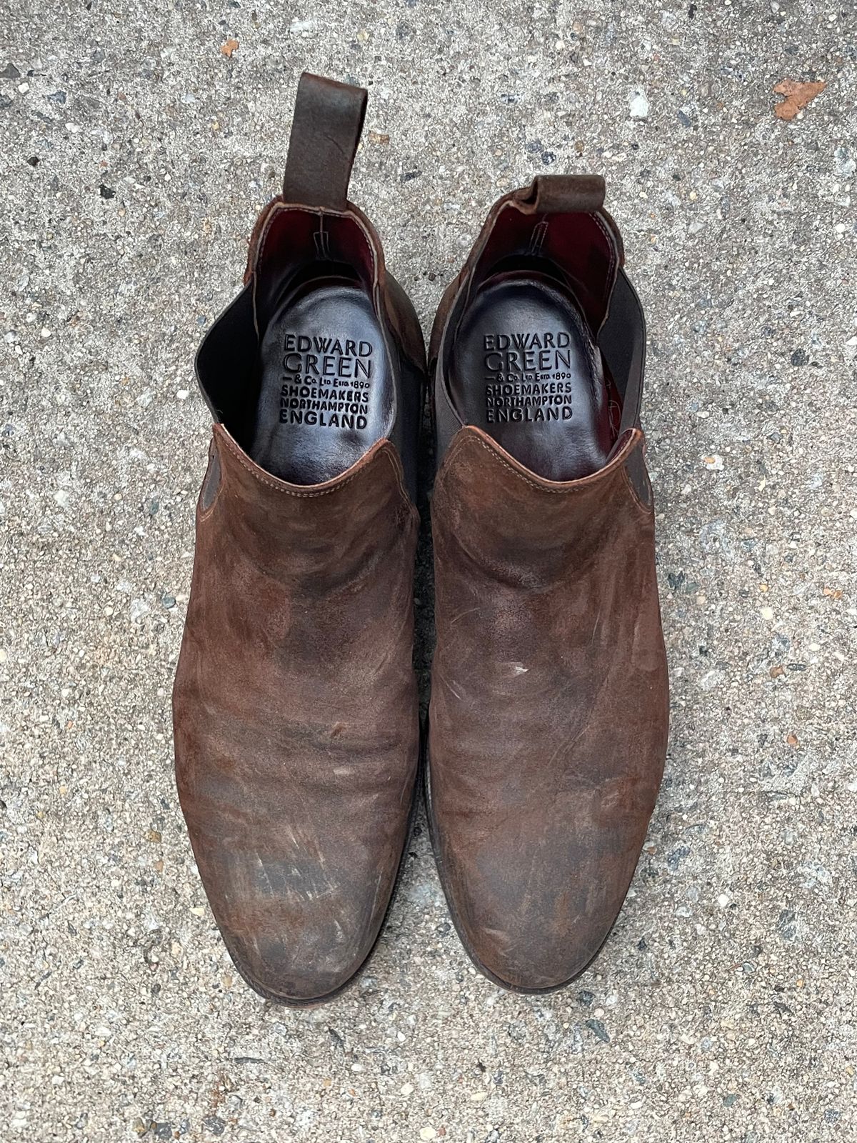 Photo by solestandcool on November 3, 2025 of the Edward Green Govan in Iron Waxed Suede.