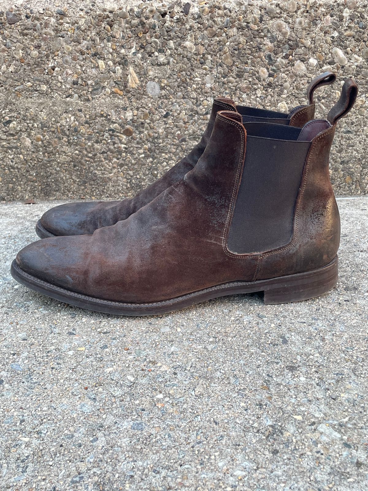 Photo by solestandcool on December 3, 2025 of the Edward Green Govan in Iron Waxed Suede.