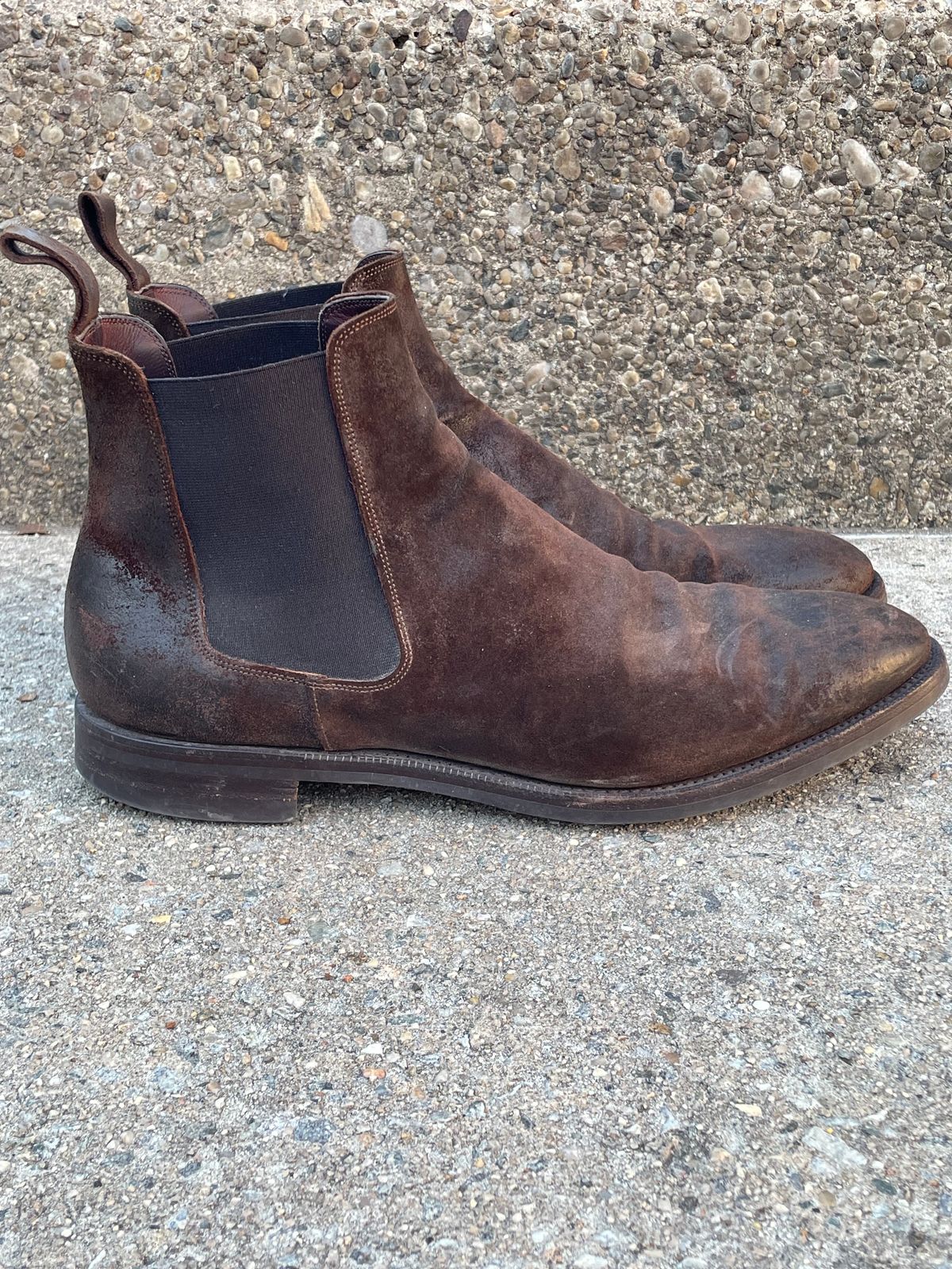 Photo by solestandcool on December 3, 2025 of the Edward Green Govan in Iron Waxed Suede.