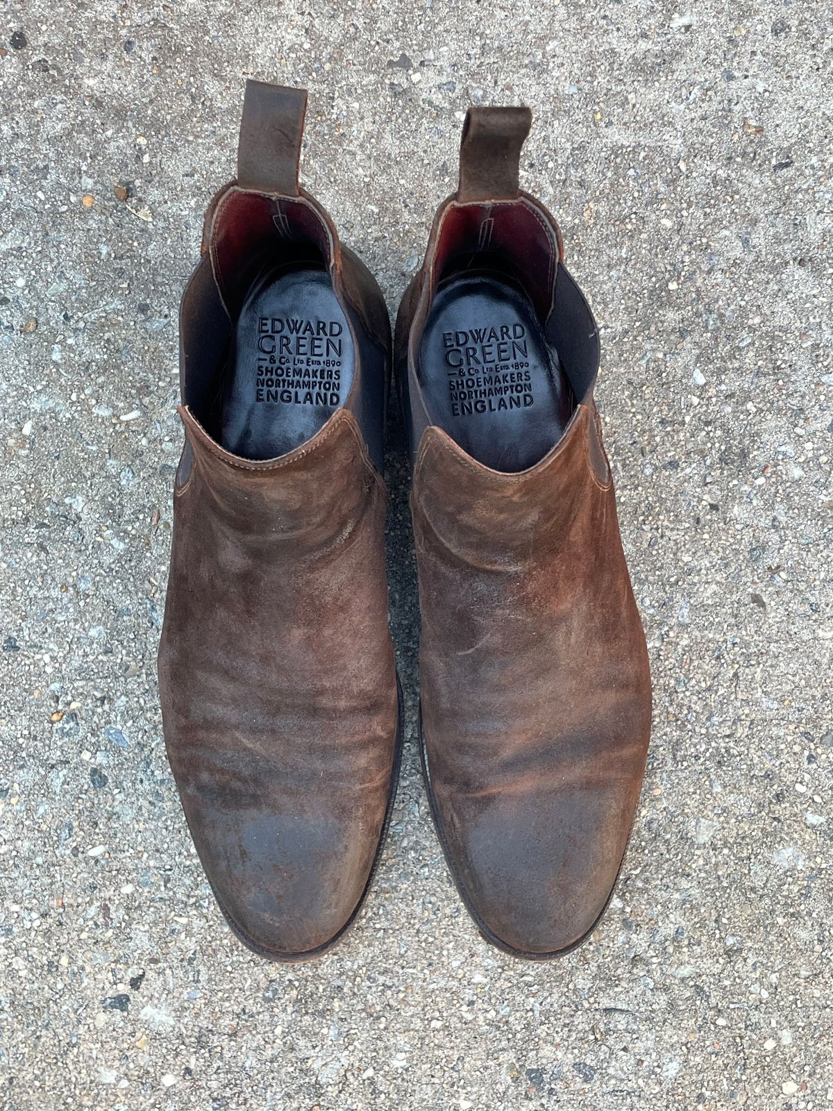 Photo by solestandcool on December 3, 2025 of the Edward Green Govan in Iron Waxed Suede.