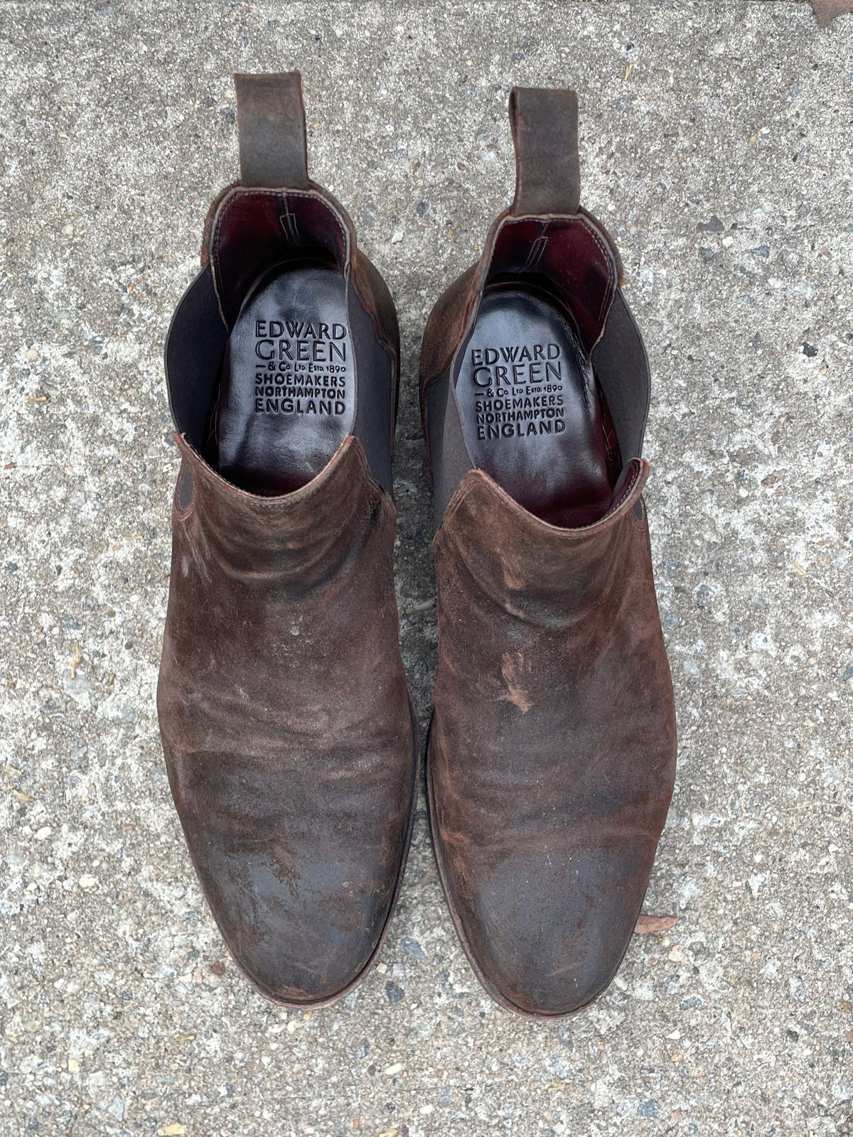 Photo by solestandcool on January 2, 2026 of the Edward Green Govan in Iron Waxed Suede.