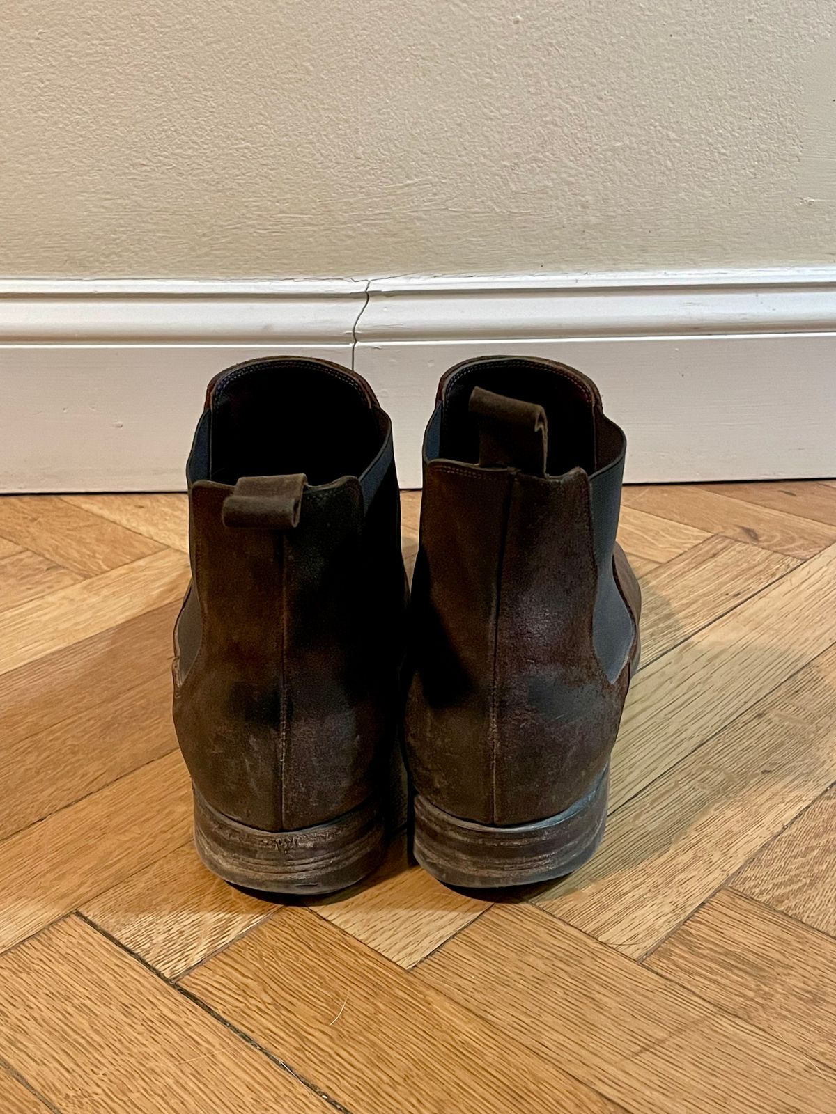 Photo by solestandcool on February 5, 2026 of the Edward Green Govan in Iron Waxed Suede.