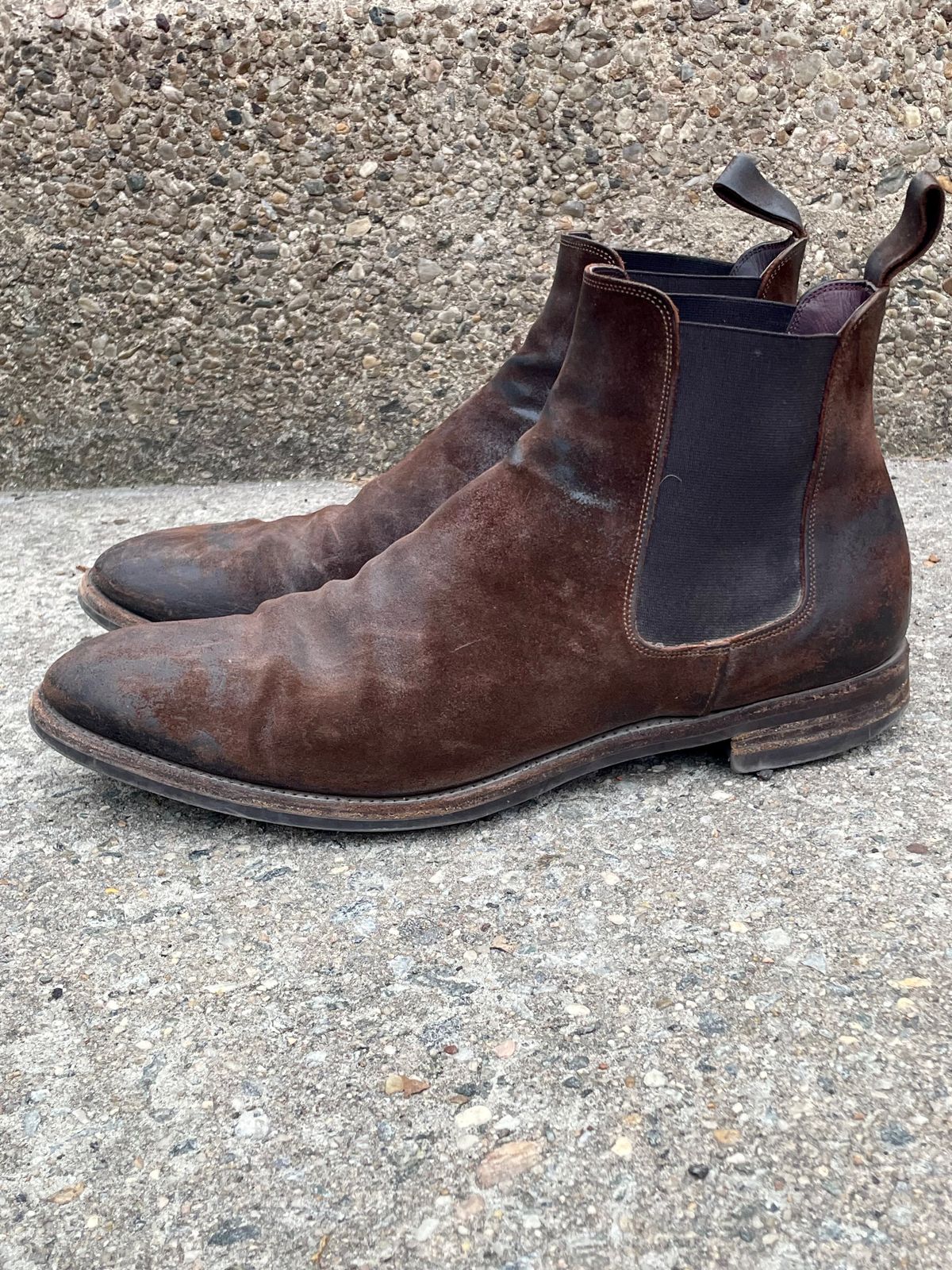 Photo by solestandcool on April 1, 2026 of the Edward Green Govan in Iron Waxed Suede.