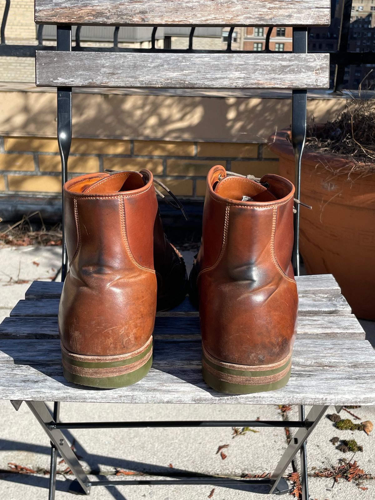 Photo by solestandcool on February 4, 2024 of the Viberg Service Boot PCT in Horween Natural Shell Cordovan.