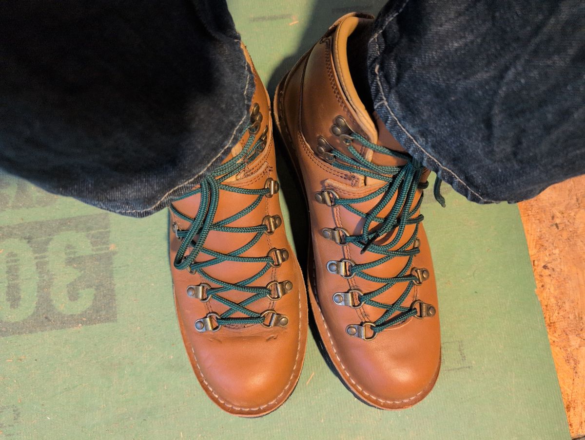 Photo by abrinson on March 24, 2025 of the Danner Mountain Pass in Horween Rio Chromexcel.