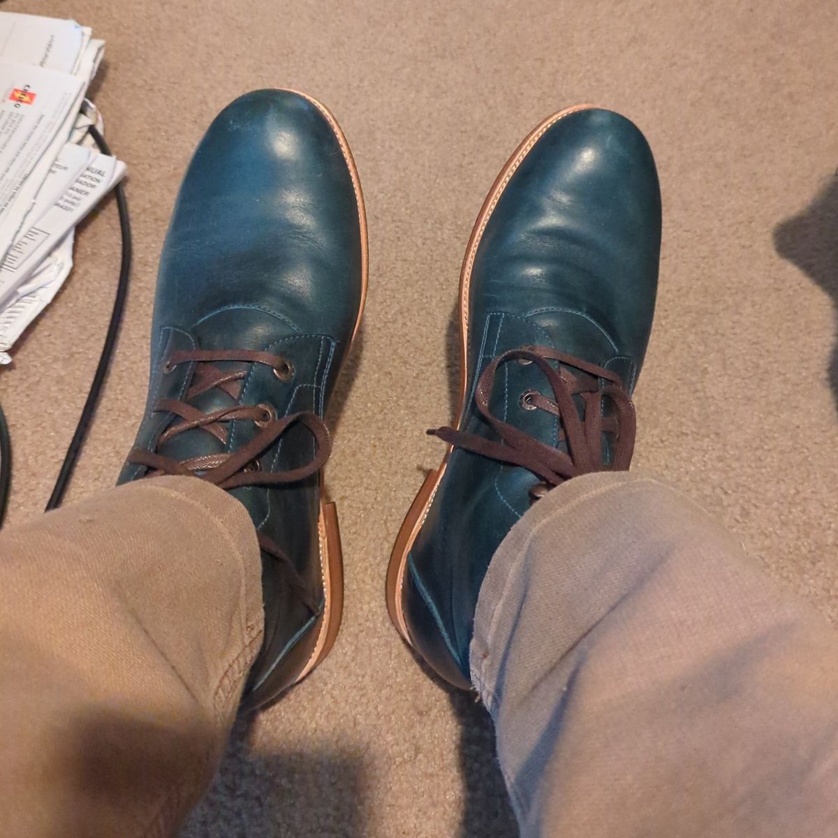 Photo by abrinson on October 28, 2022 of the Adelante Unlisted Model in Denim Blue Full Grain.